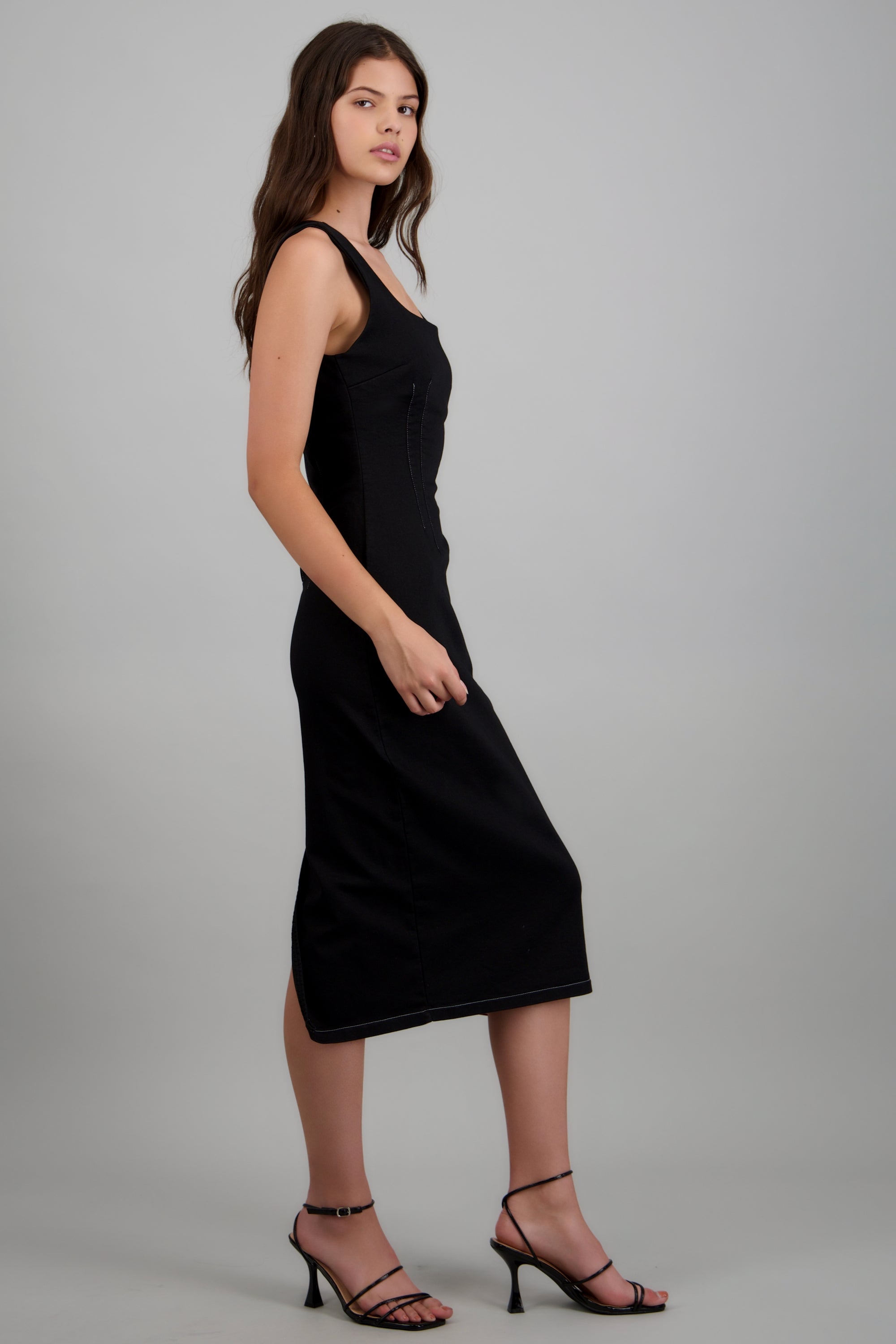 Vestido bodycon denim NEGRO