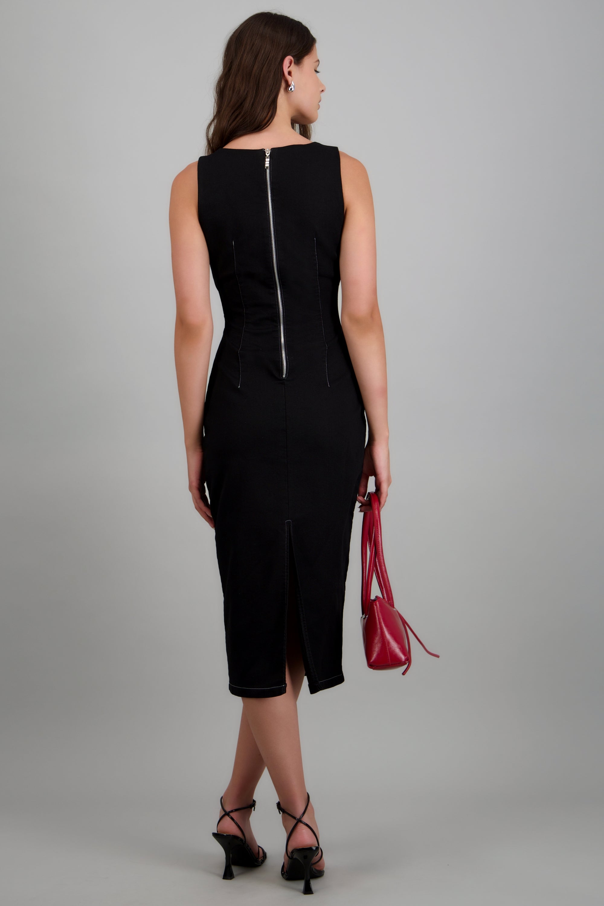 Vestido bodycon denim NEGRO