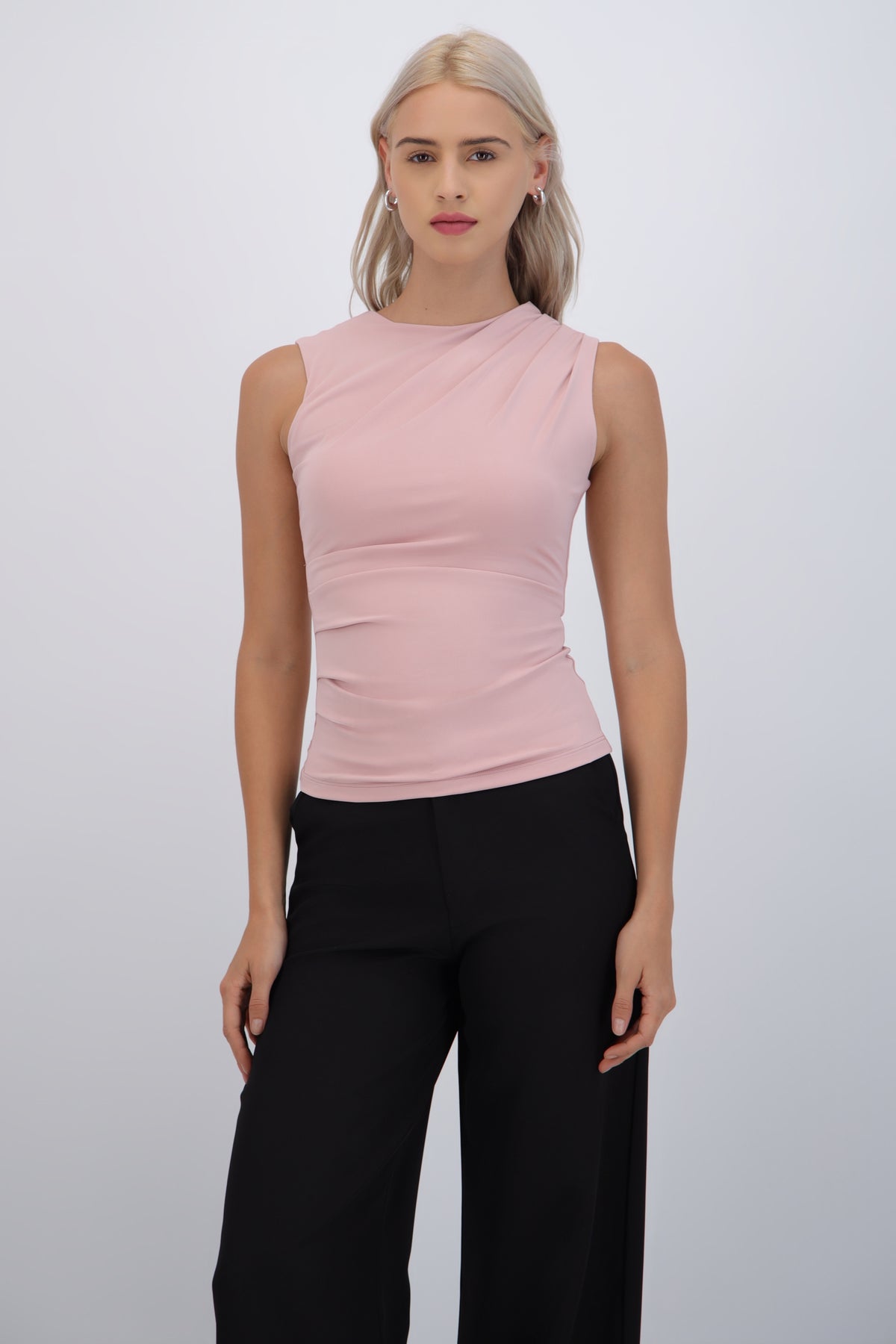 Top drapeado hombro y costado PALO DE ROSA