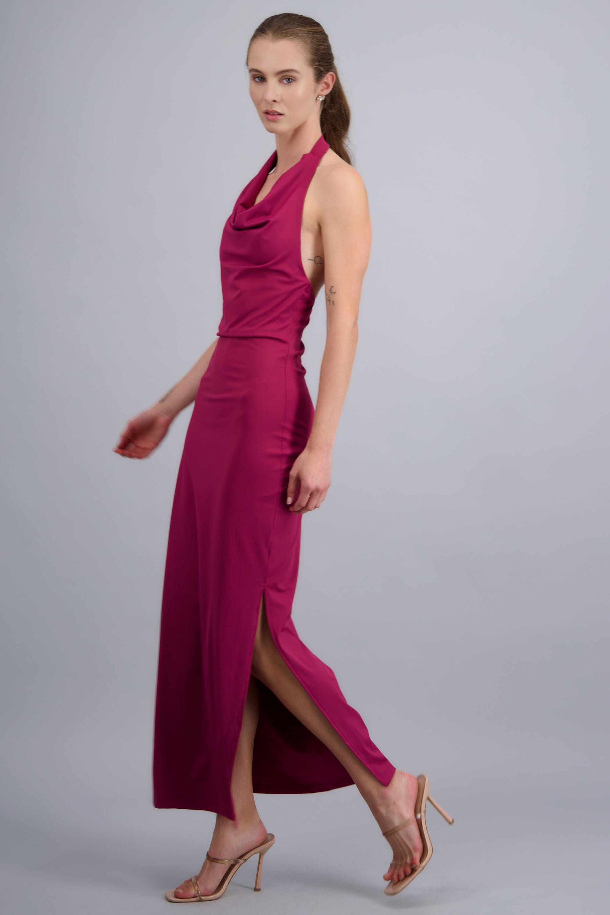 Vestido maxi halter BUGAMBILIA