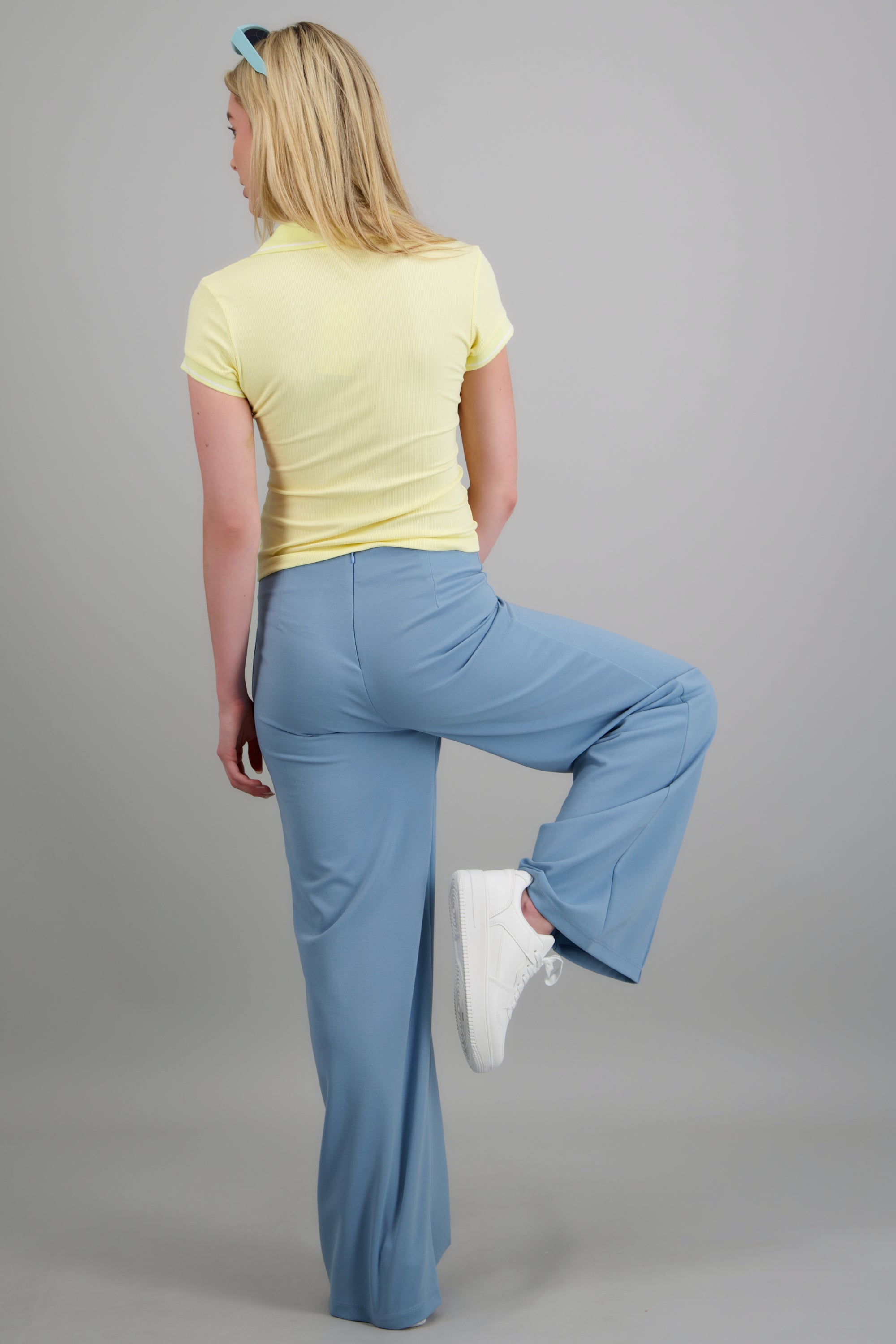 Pantalo amplio costura frontal AZUL