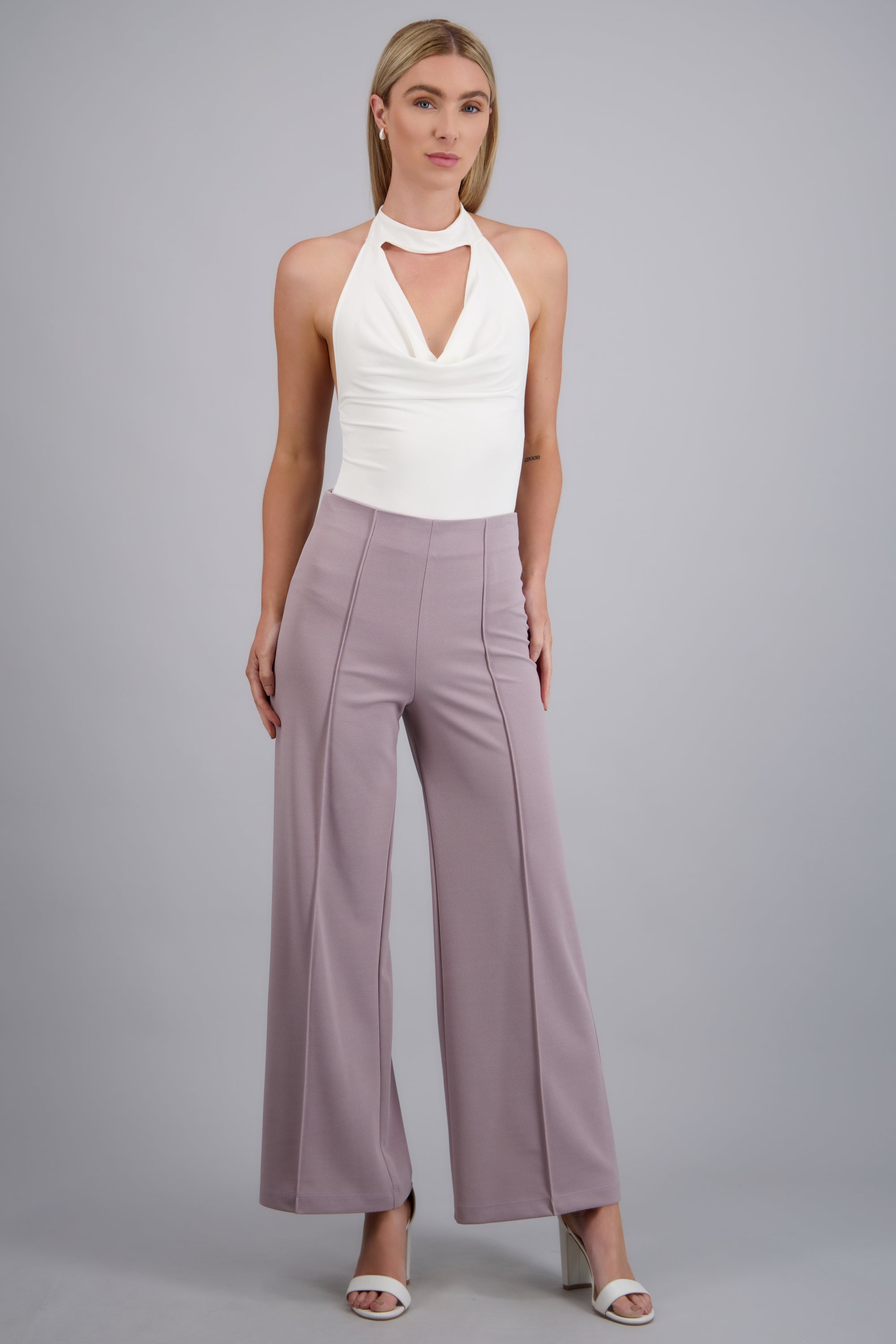 Pantalo amplio costura frontal LILA