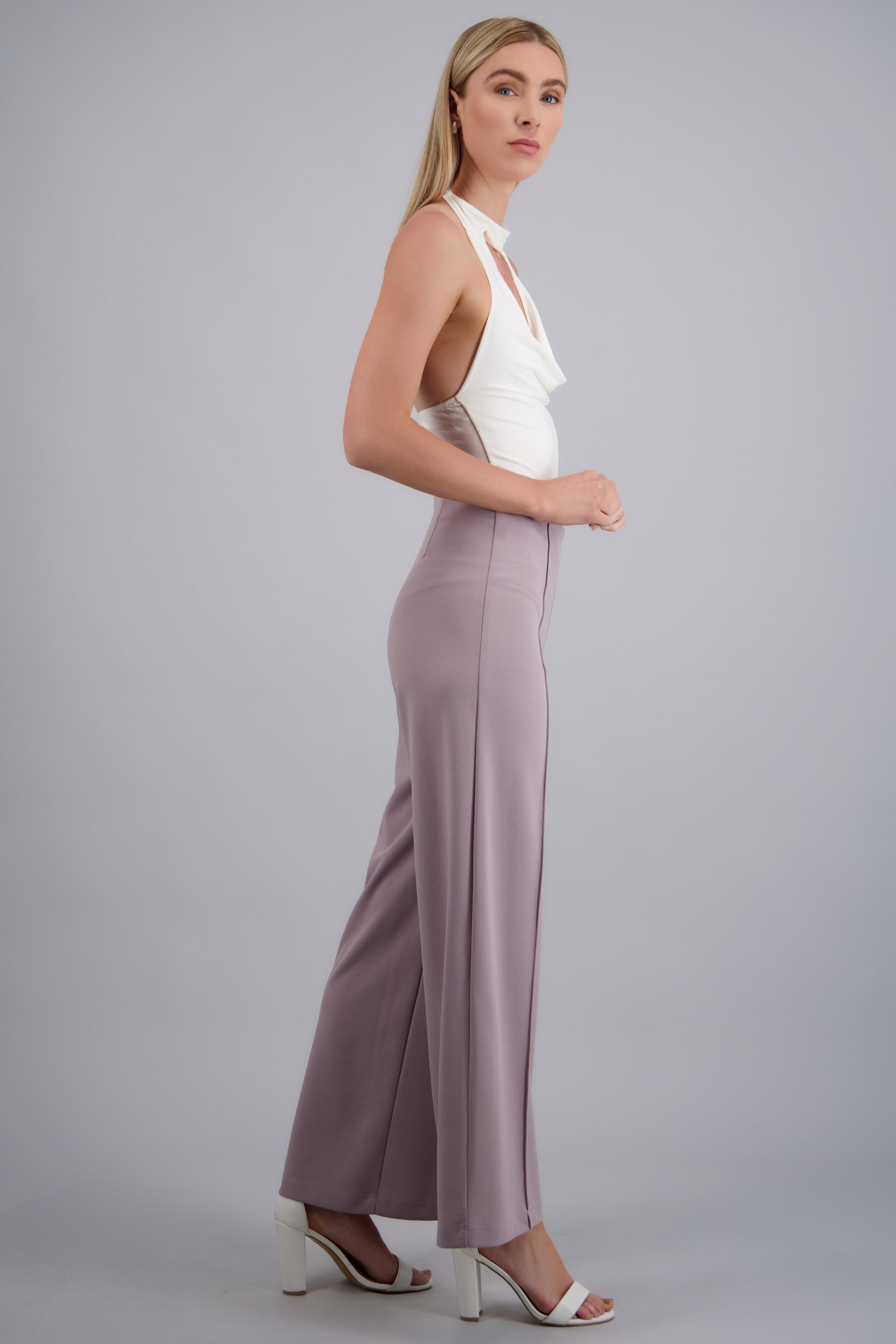 Pantalo amplio costura frontal LILA
