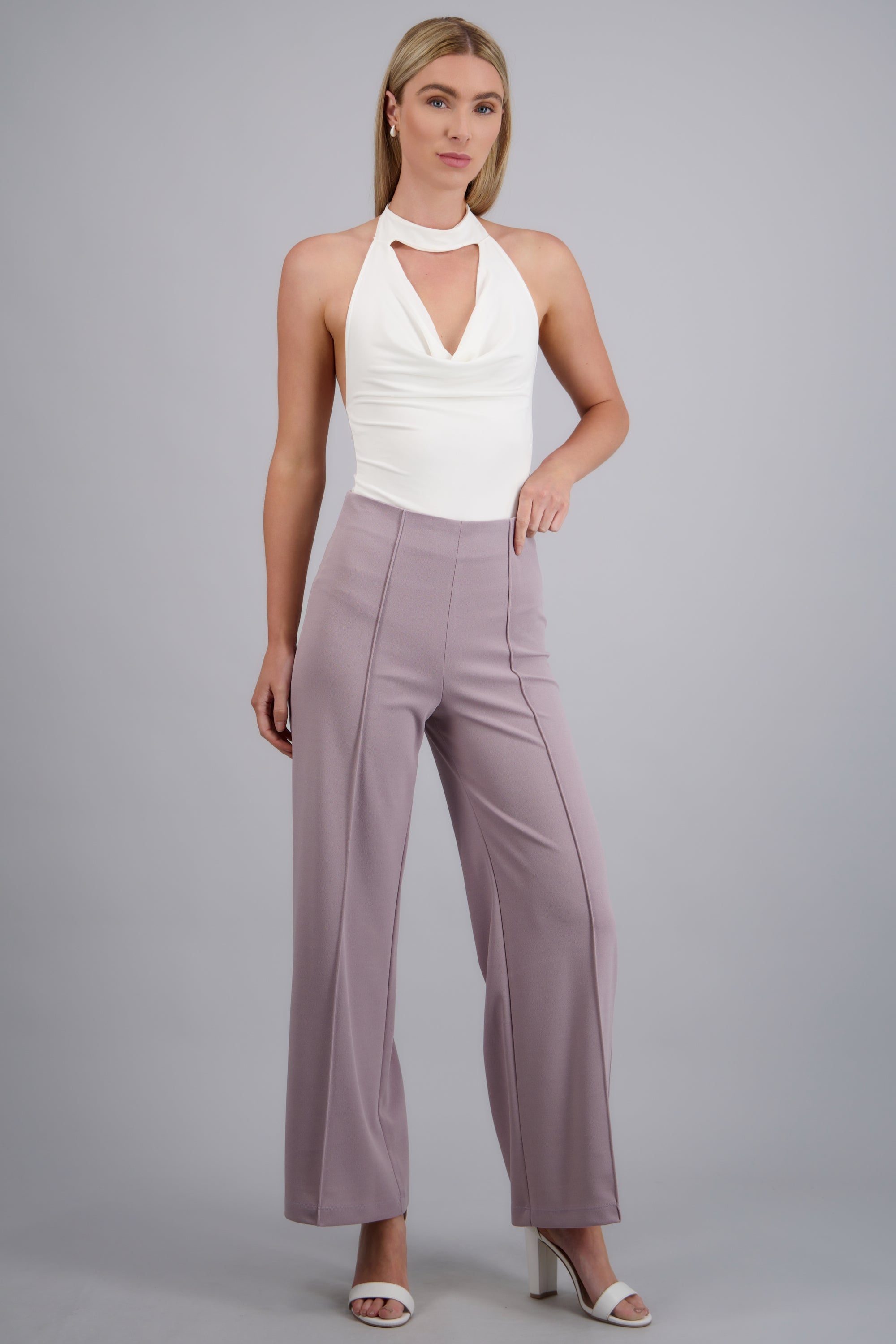 Pantalo amplio costura frontal LILA