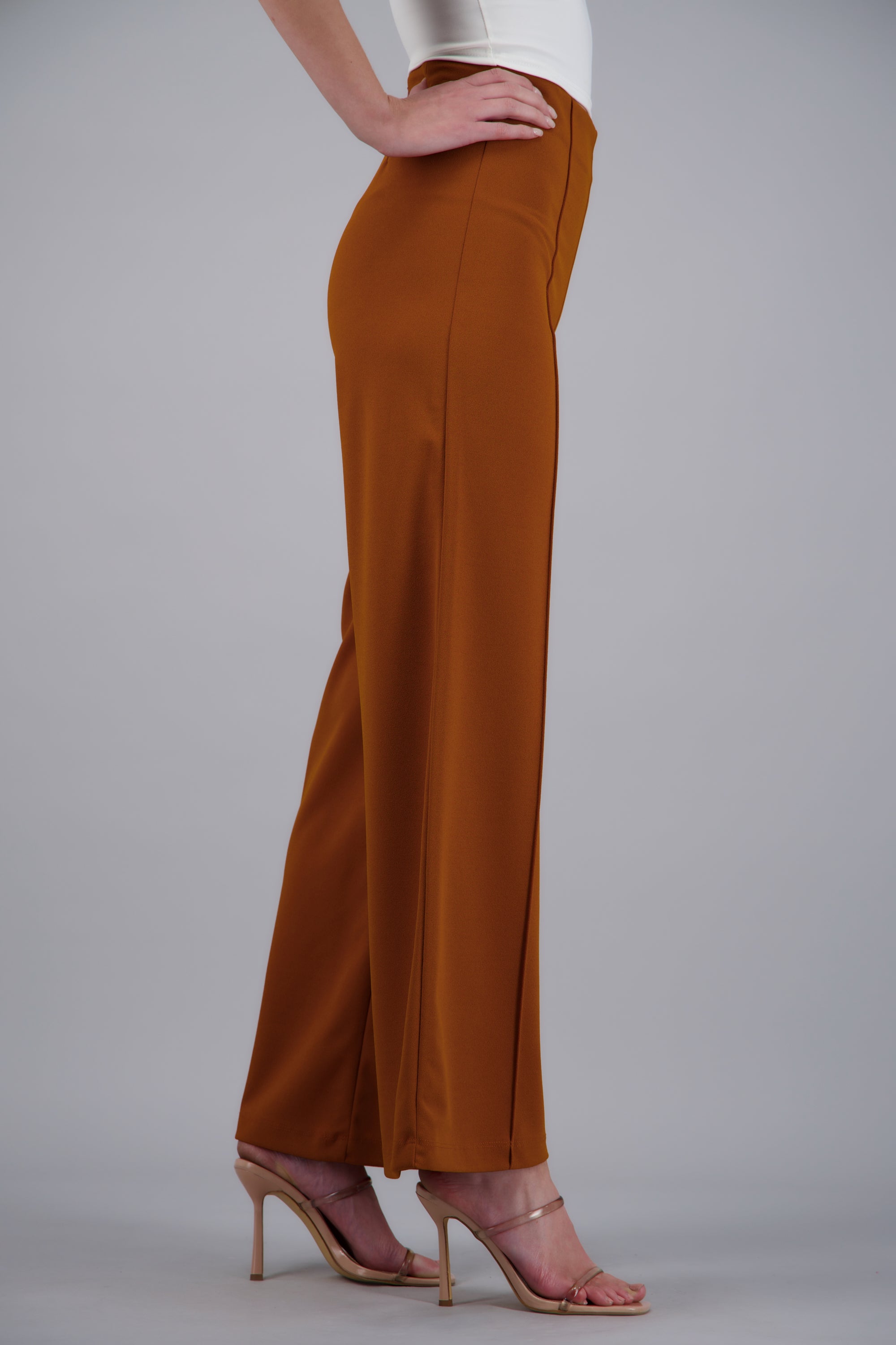 Pantalo amplio costura frontal LADRILLO
