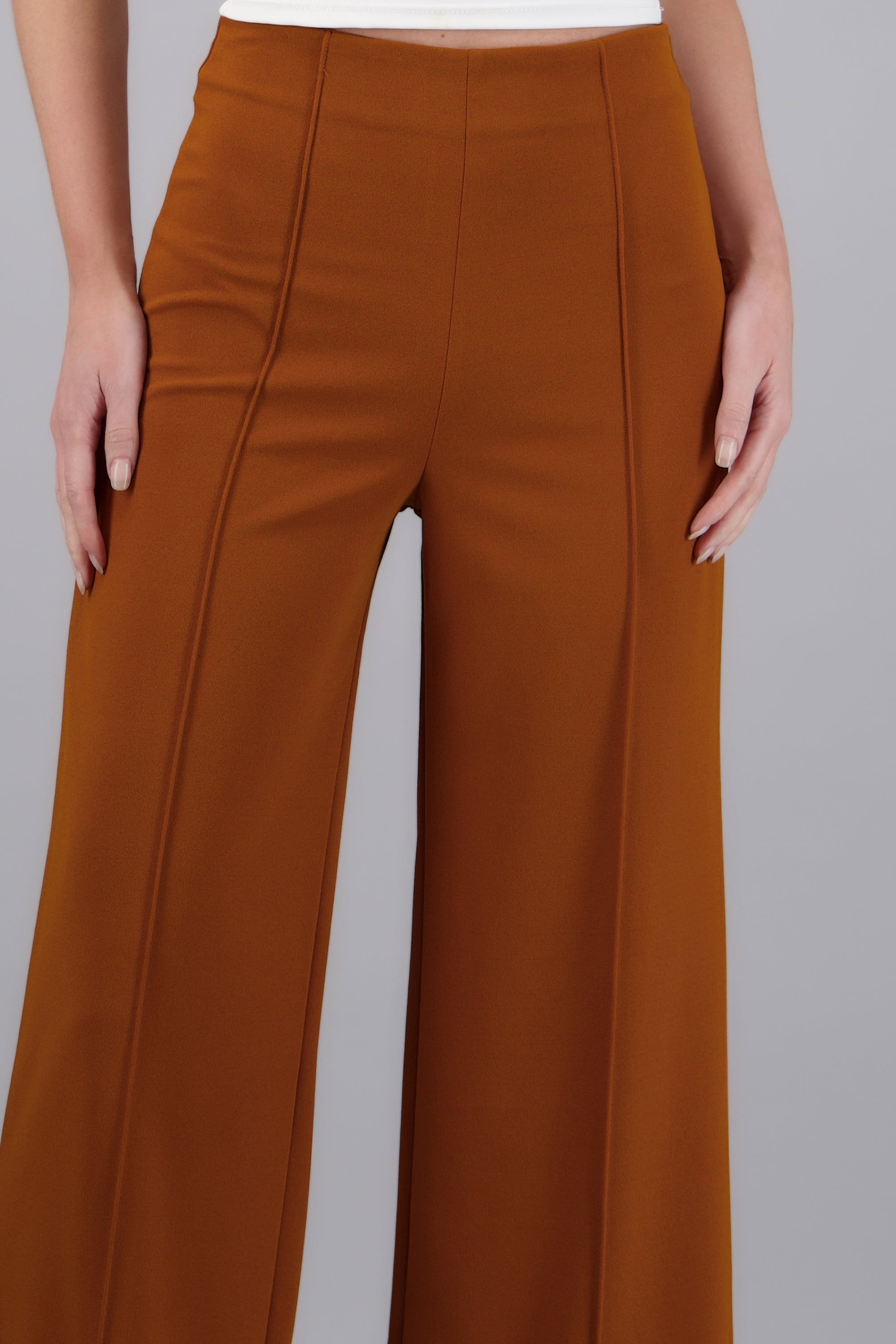 Pantalo amplio costura frontal LADRILLO