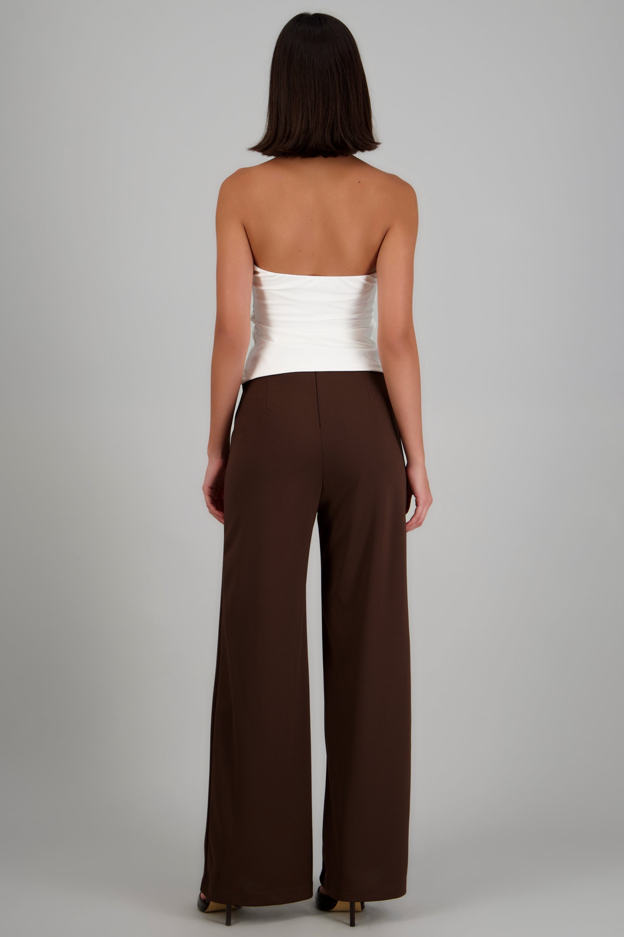 Pantalo amplio costura frontal CAFE OBSCURO