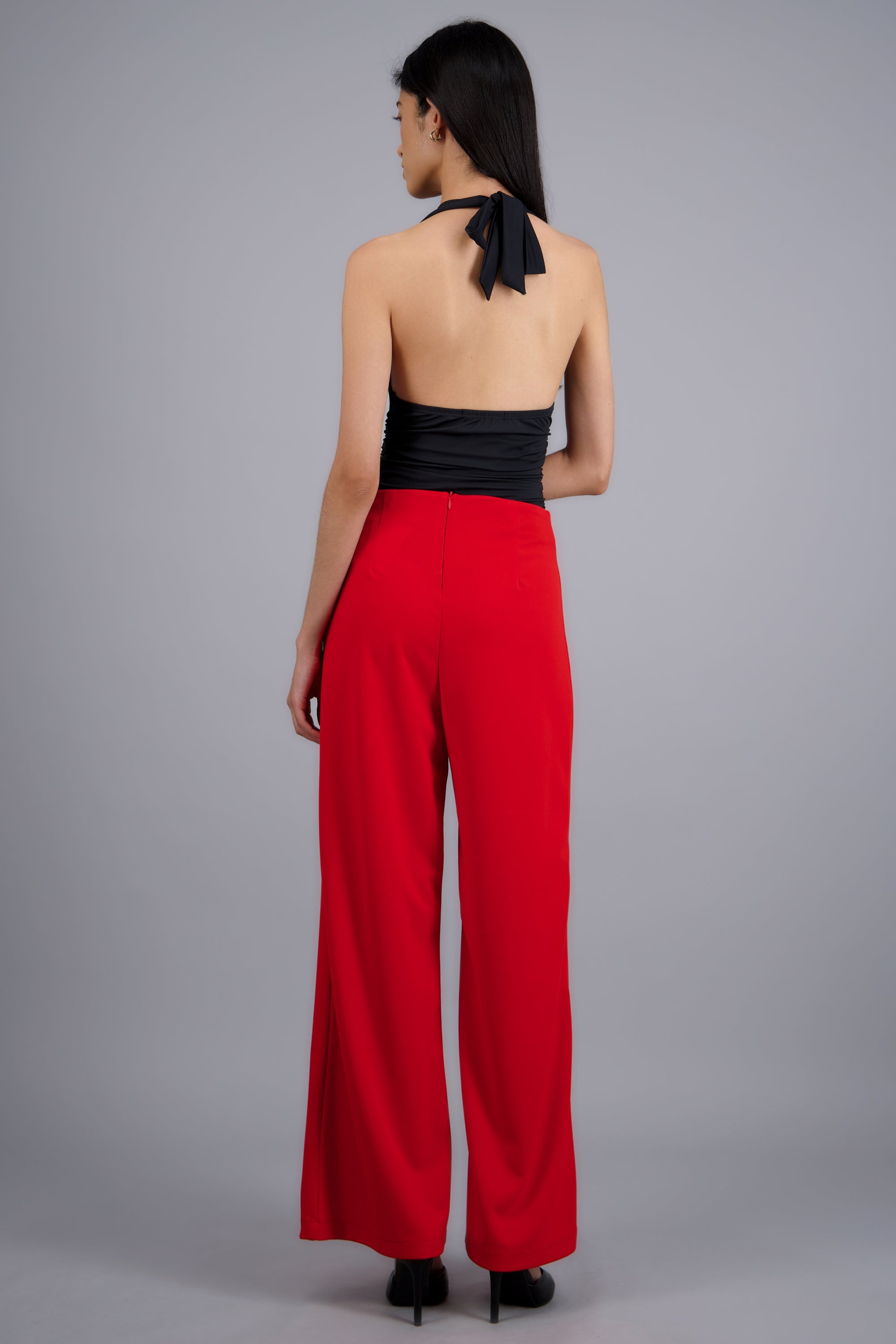 Pantalo amplio costura frontal ROJO TOMATE
