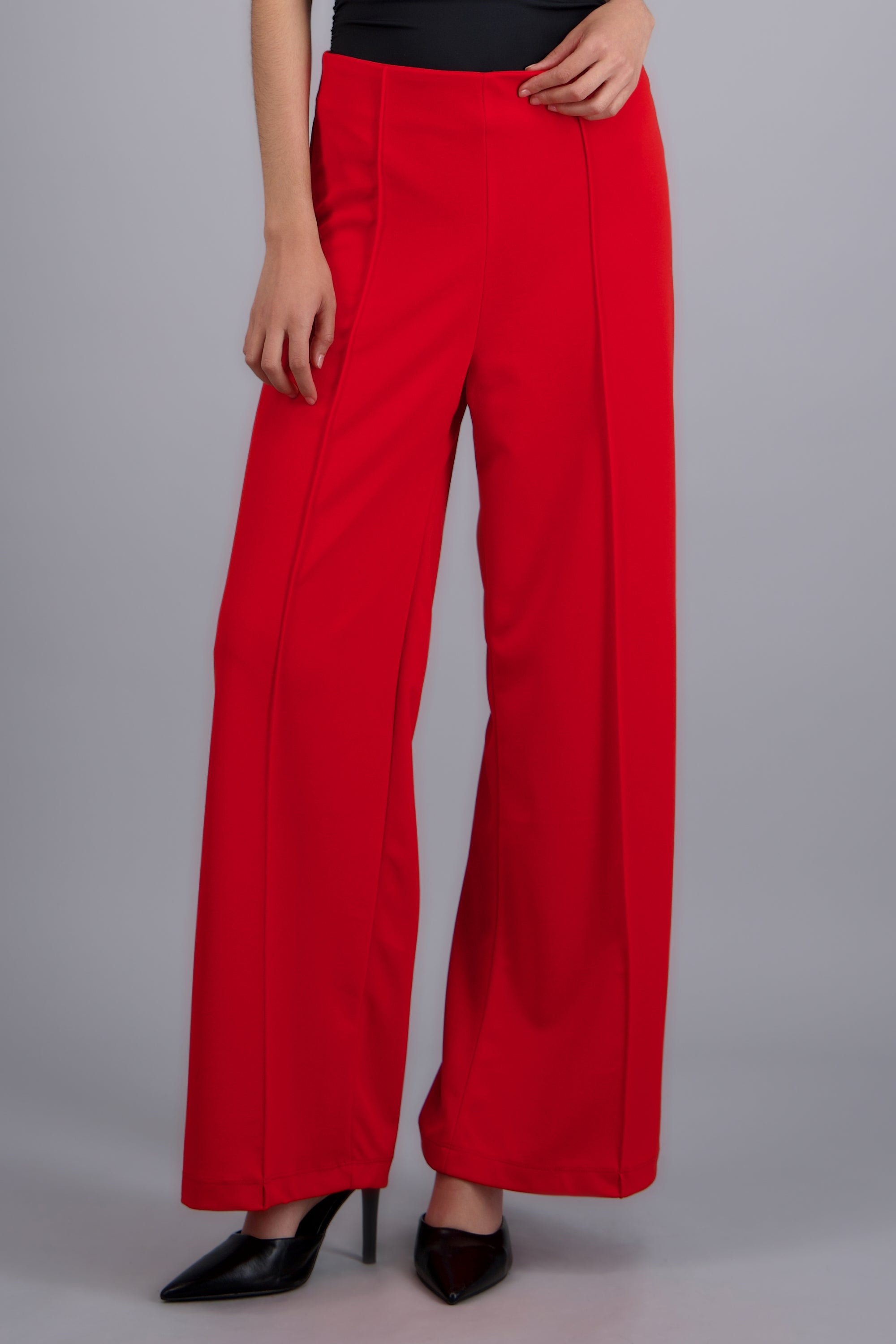 Pantalo amplio costura frontal ROJO TOMATE