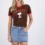 Crop fit snoopy contrastes