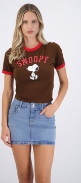 Crop fit snoopy contrastes