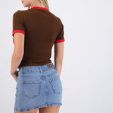 Crop fit snoopy contrastes
