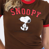 Crop fit snoopy contrastes