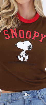 Crop fit snoopy contrastes