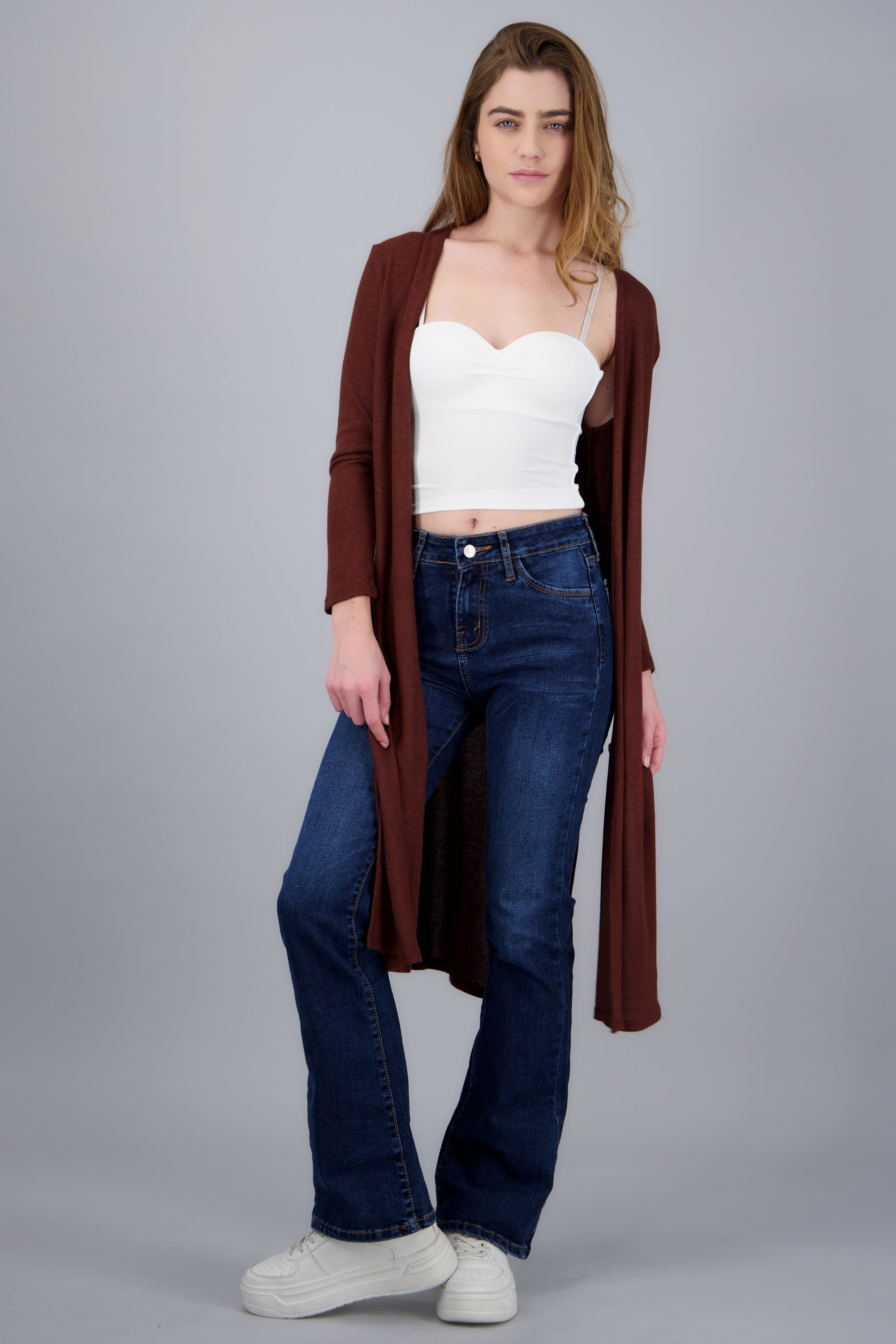 Cardigan ligero largo CHOCOLATE