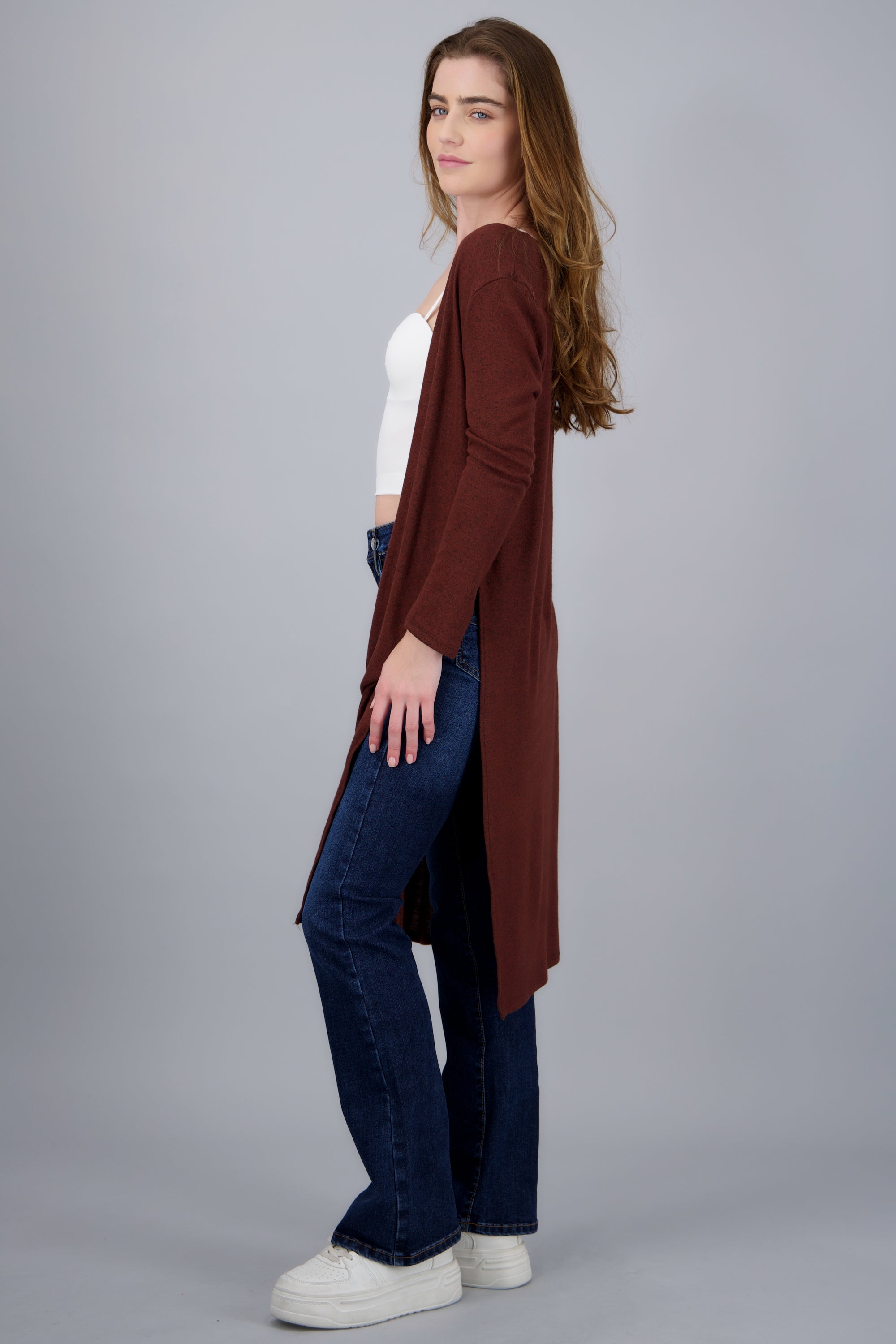 Cardigan ligero largo CHOCOLATE