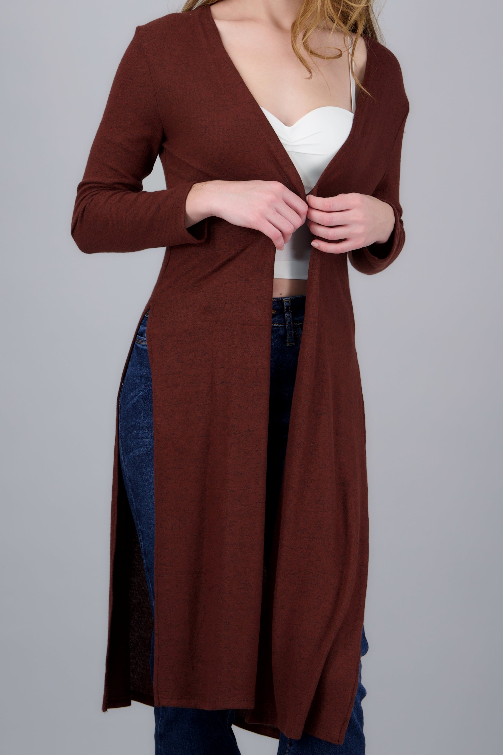 Cardigan ligero largo CHOCOLATE