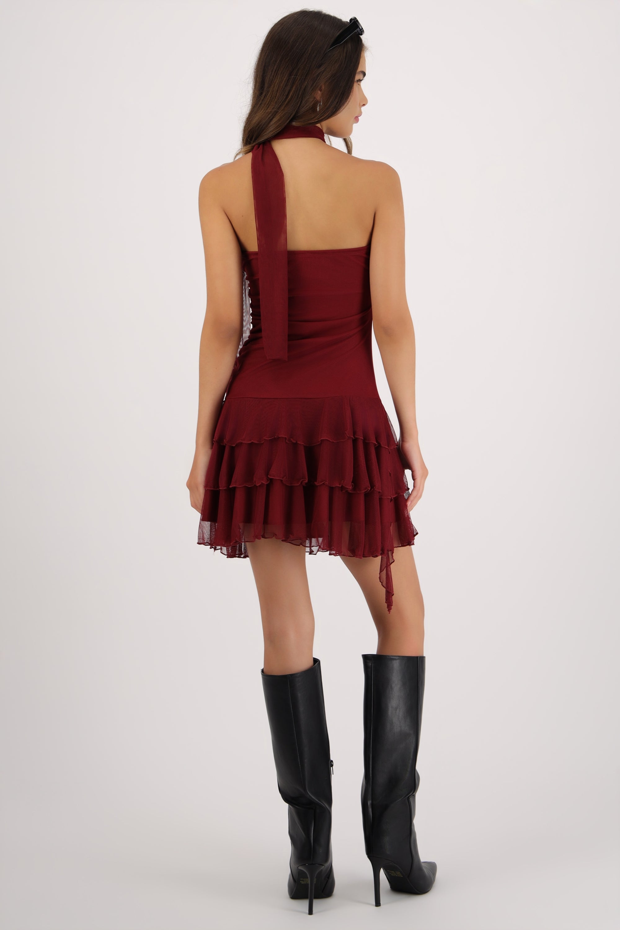 Vestido mini strapples CIRUELA