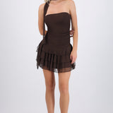 Vestido mini strapples