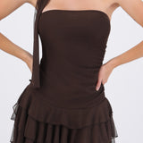 Vestido mini strapples