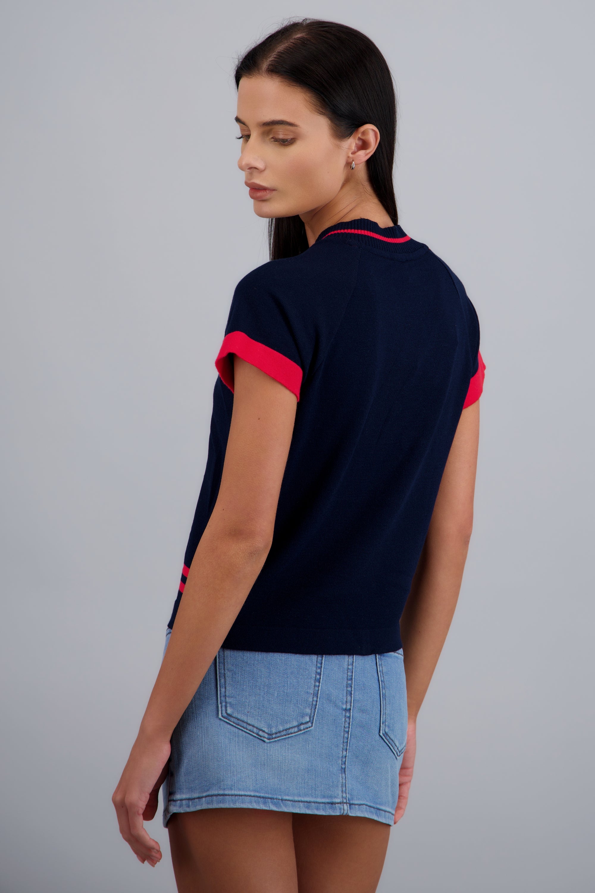 Playera deportiva tejida lineas snoopy MARINO COMBO
