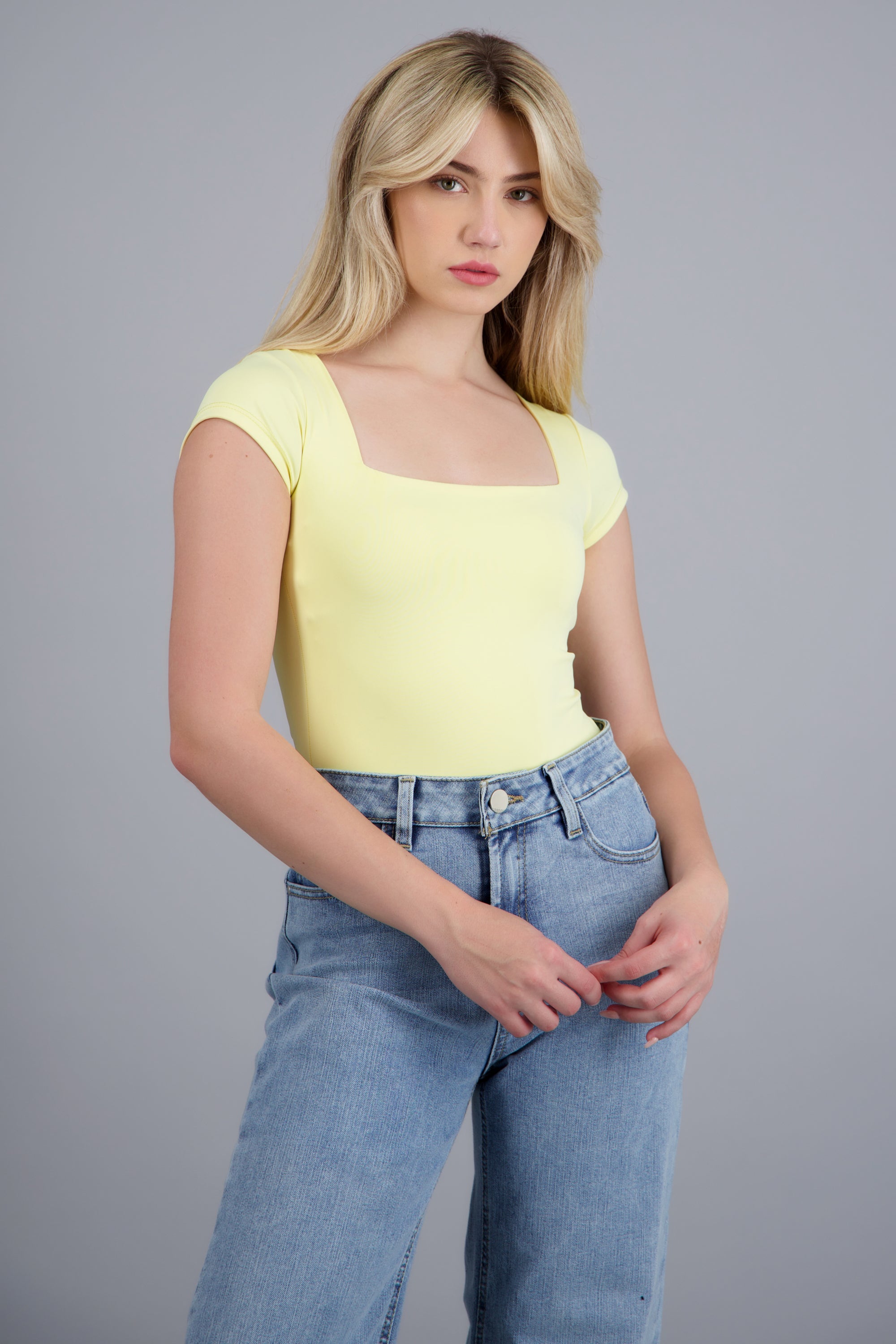 Bodysuit escote cuadrado AMARILLO