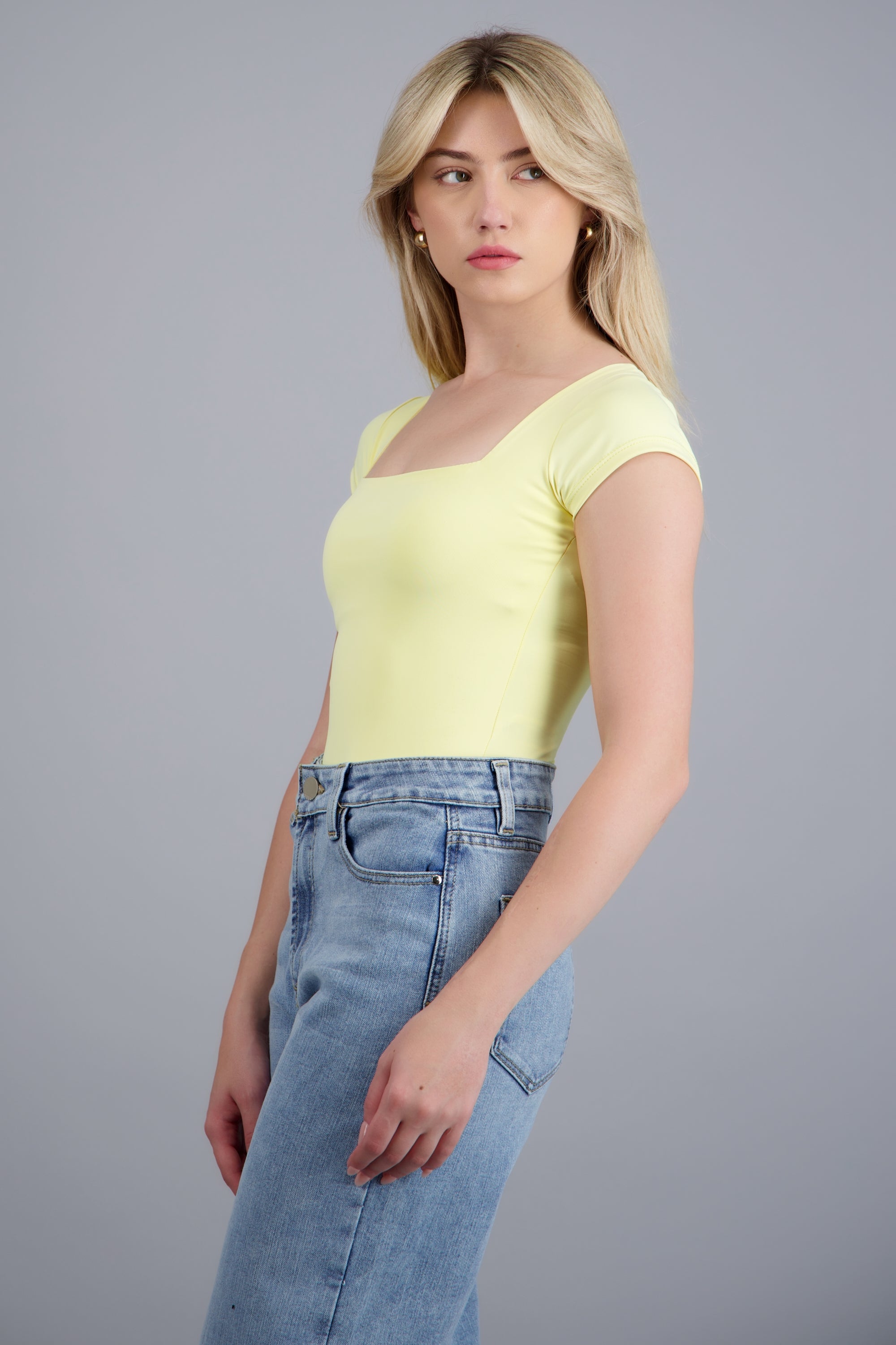 Bodysuit escote cuadrado AMARILLO