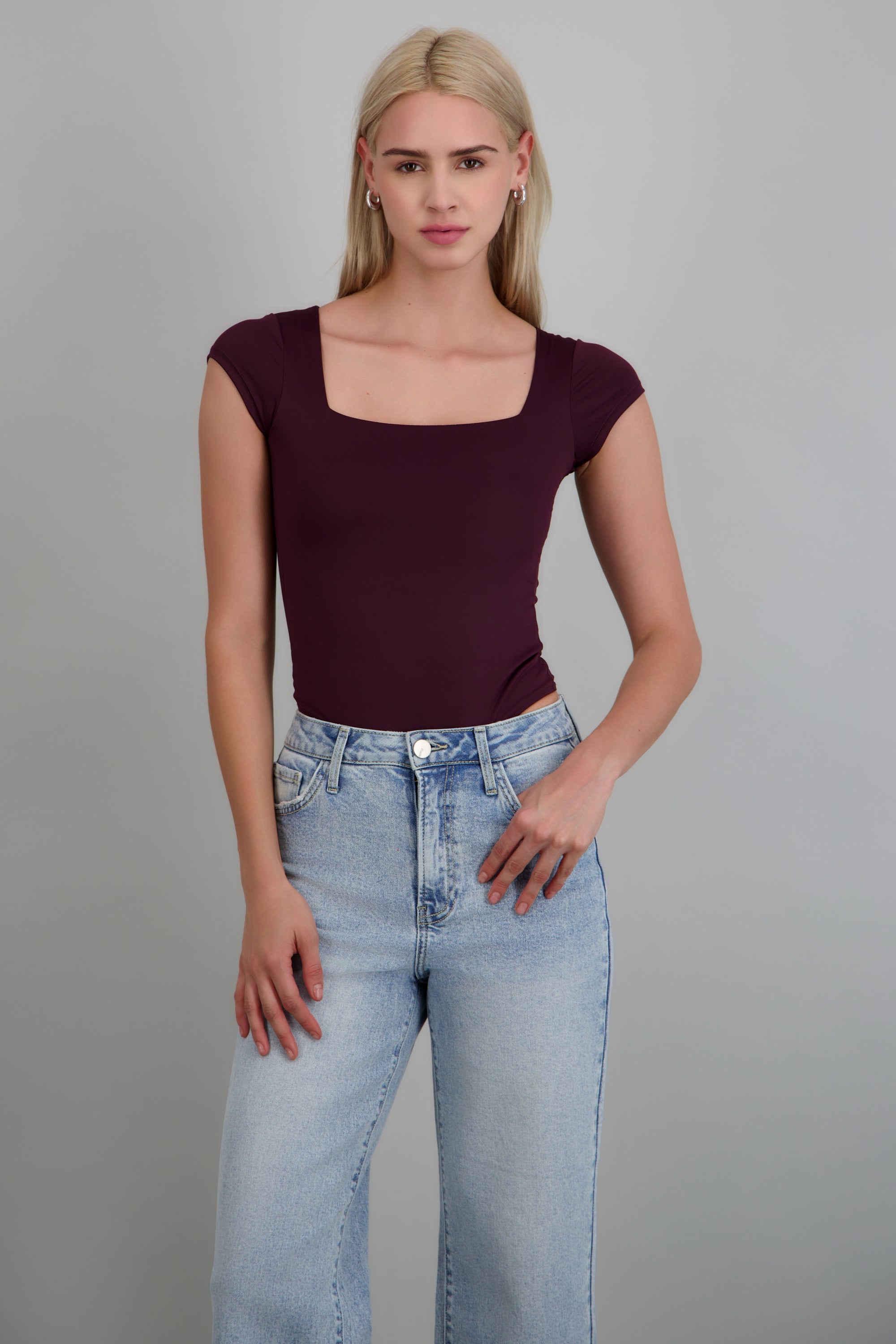 Bodysuit escote cuadrado CIRUELA