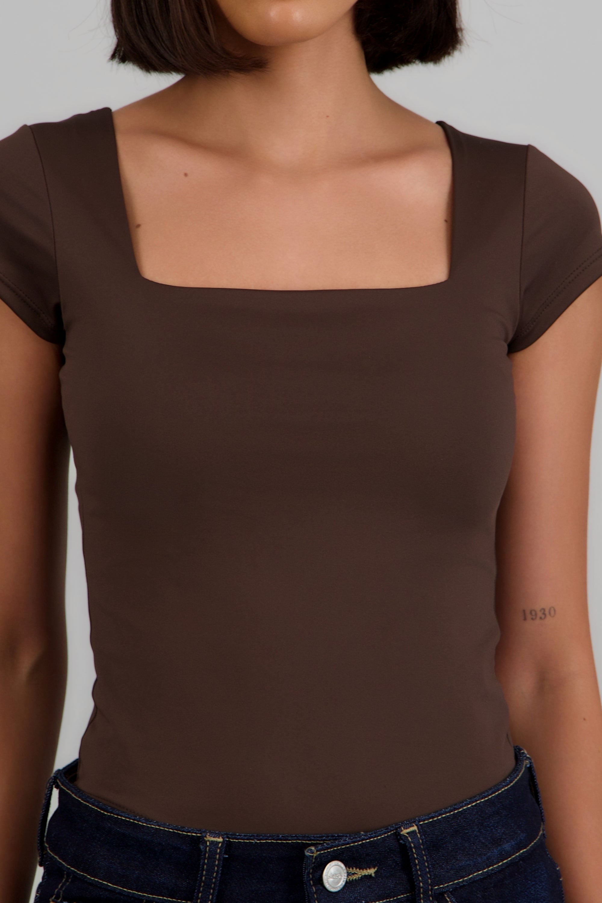 Bodysuit escote cuadrado CHOCOLATE