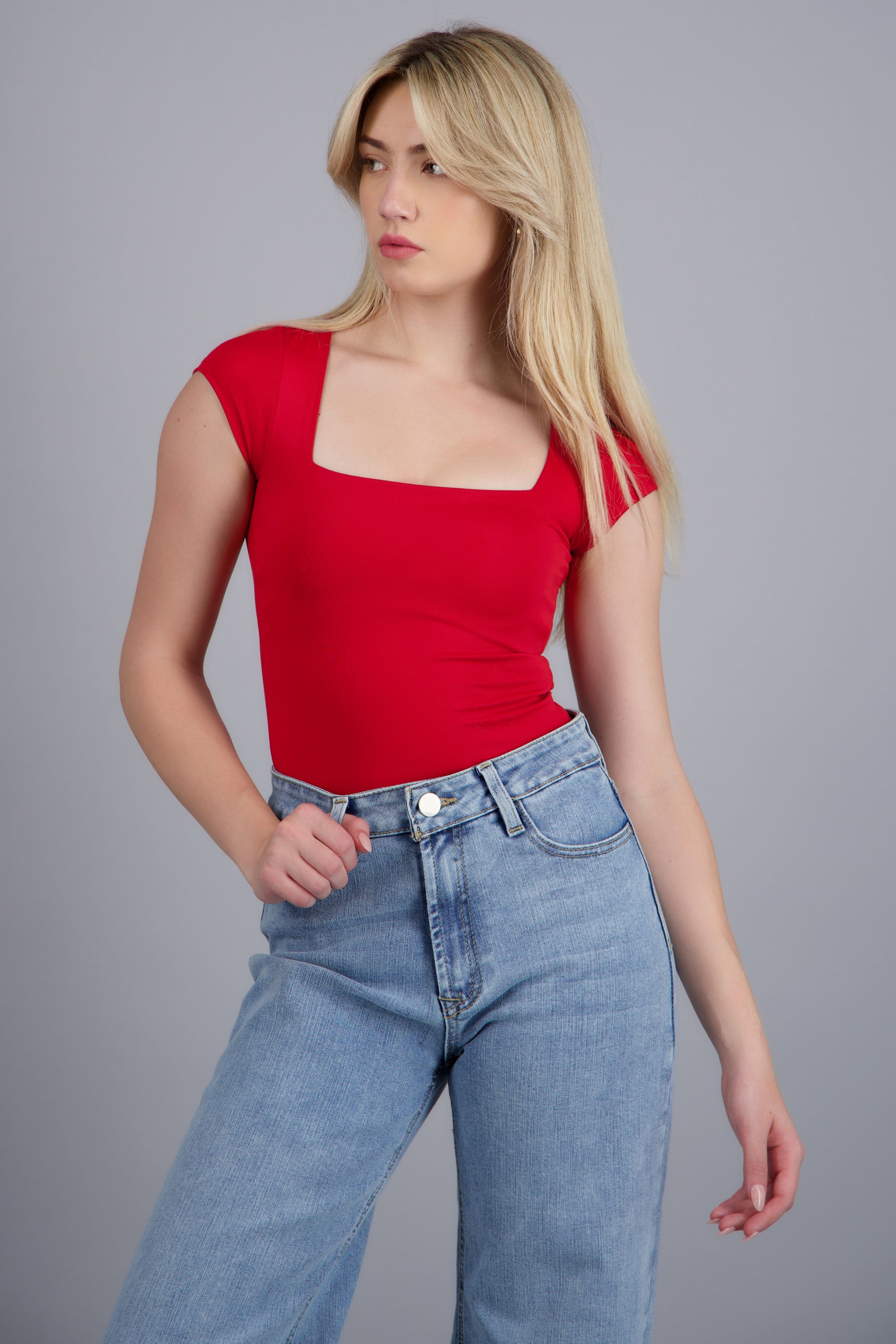 Bodysuit escote cuadrado ROJO