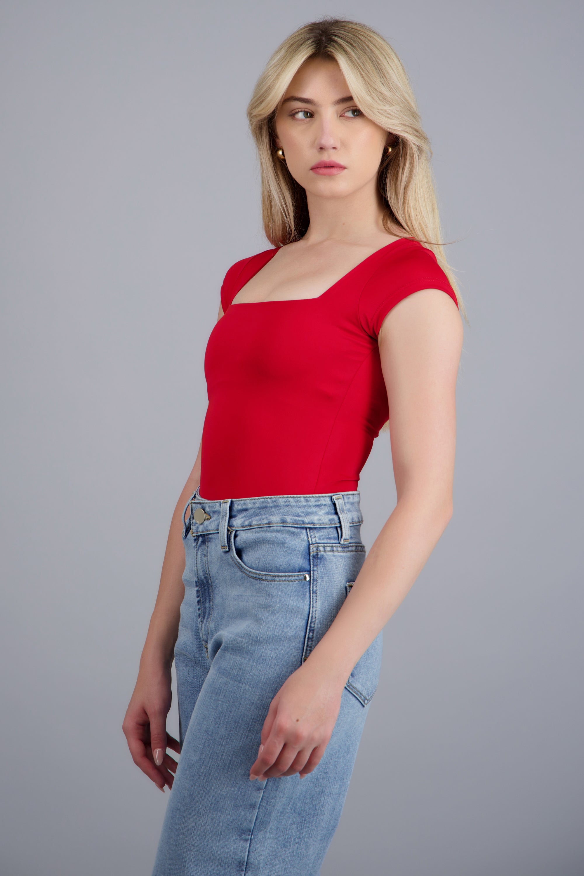 Bodysuit escote cuadrado ROJO