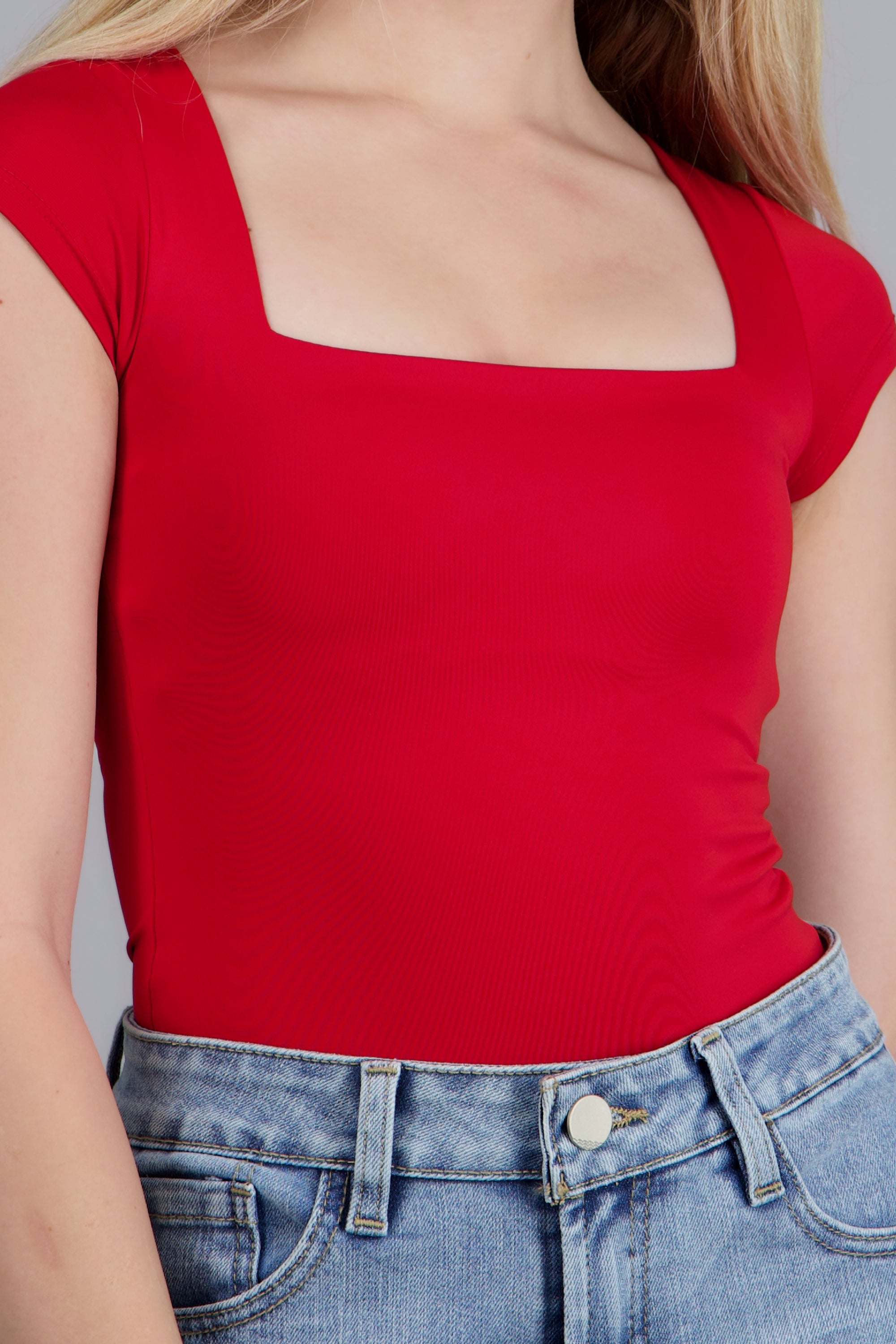 Bodysuit escote cuadrado ROJO