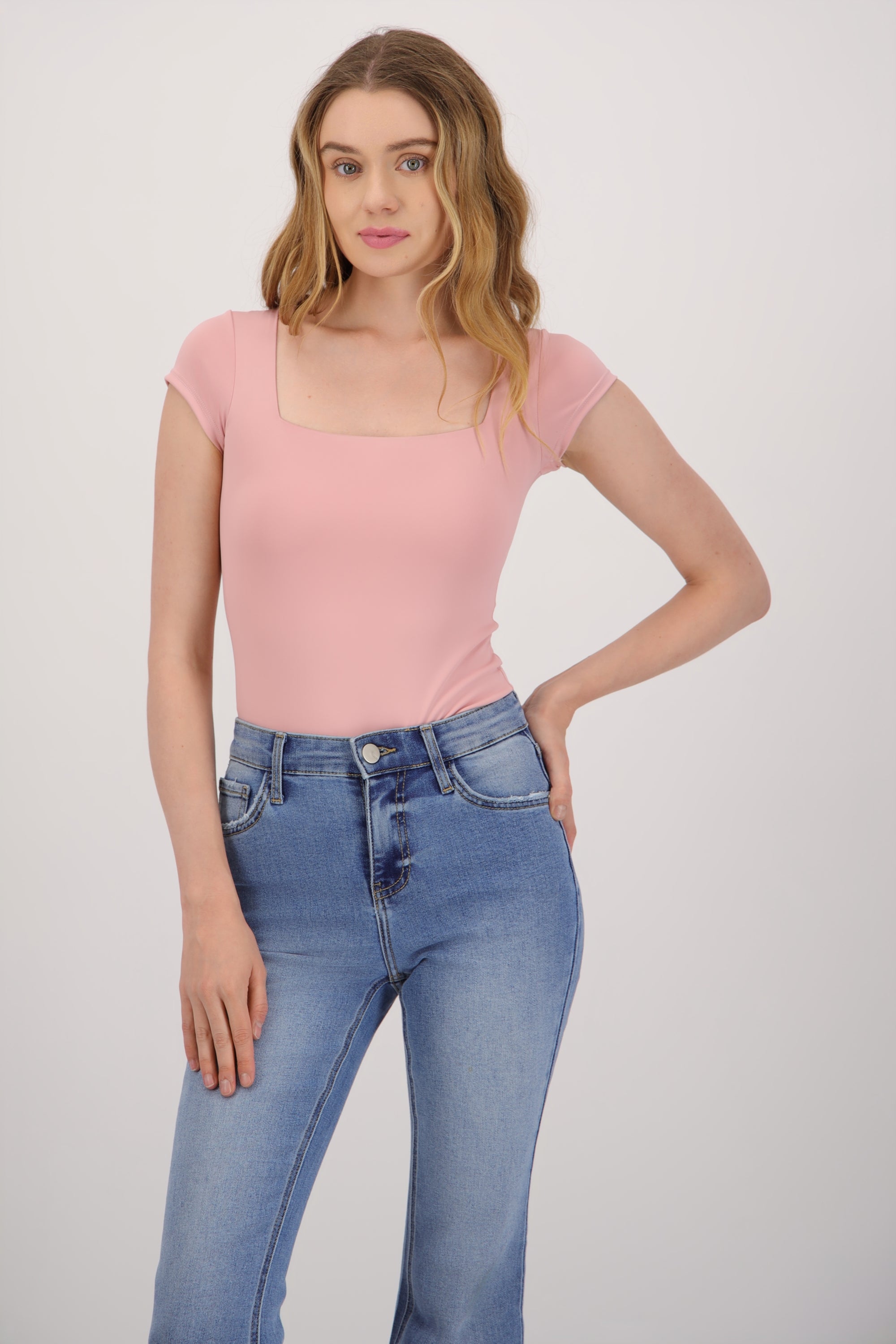 Bodysuit escote cuadrado PALO DE ROSA