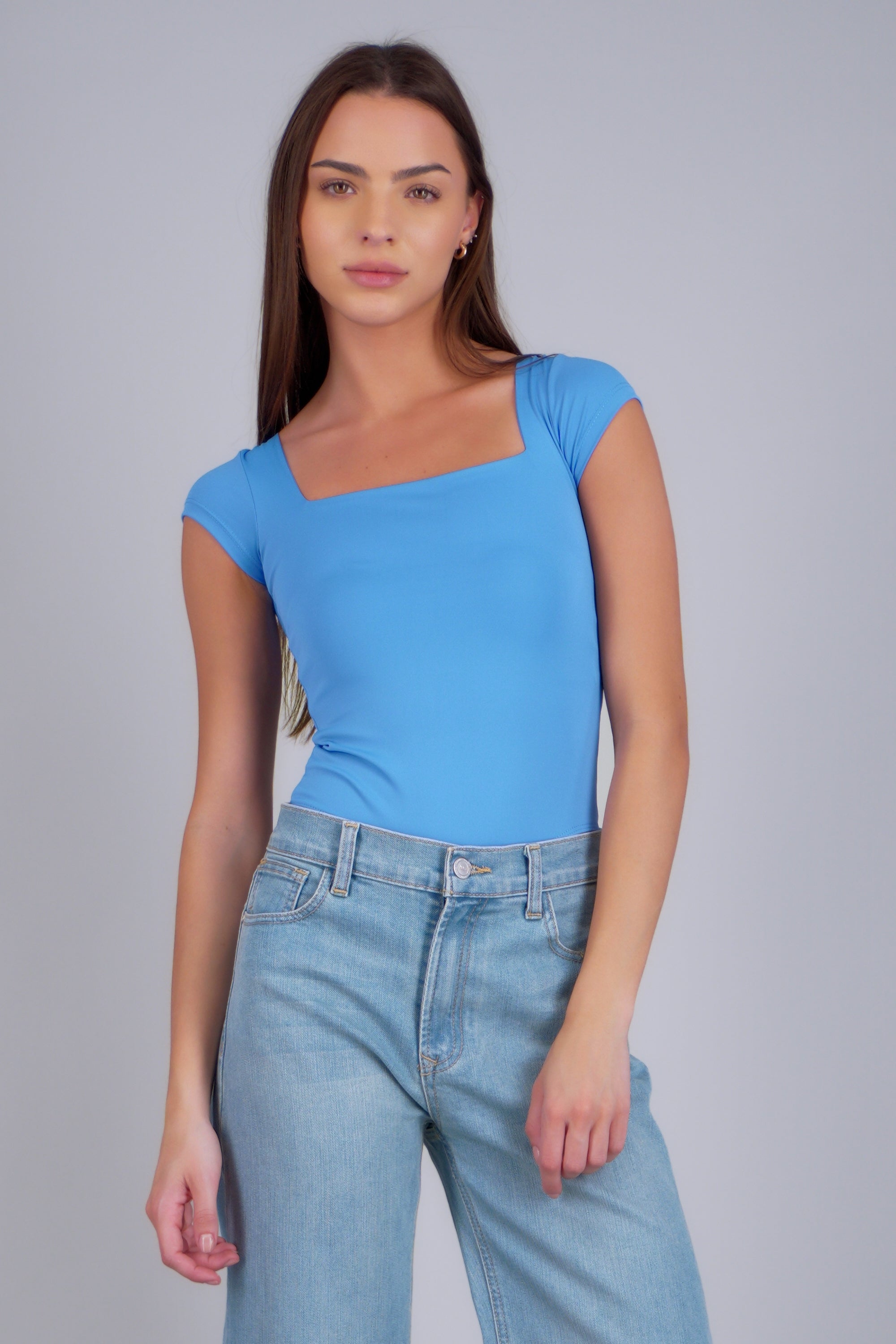 Bodysuit escote cuadrado AZUL BRILLANTE