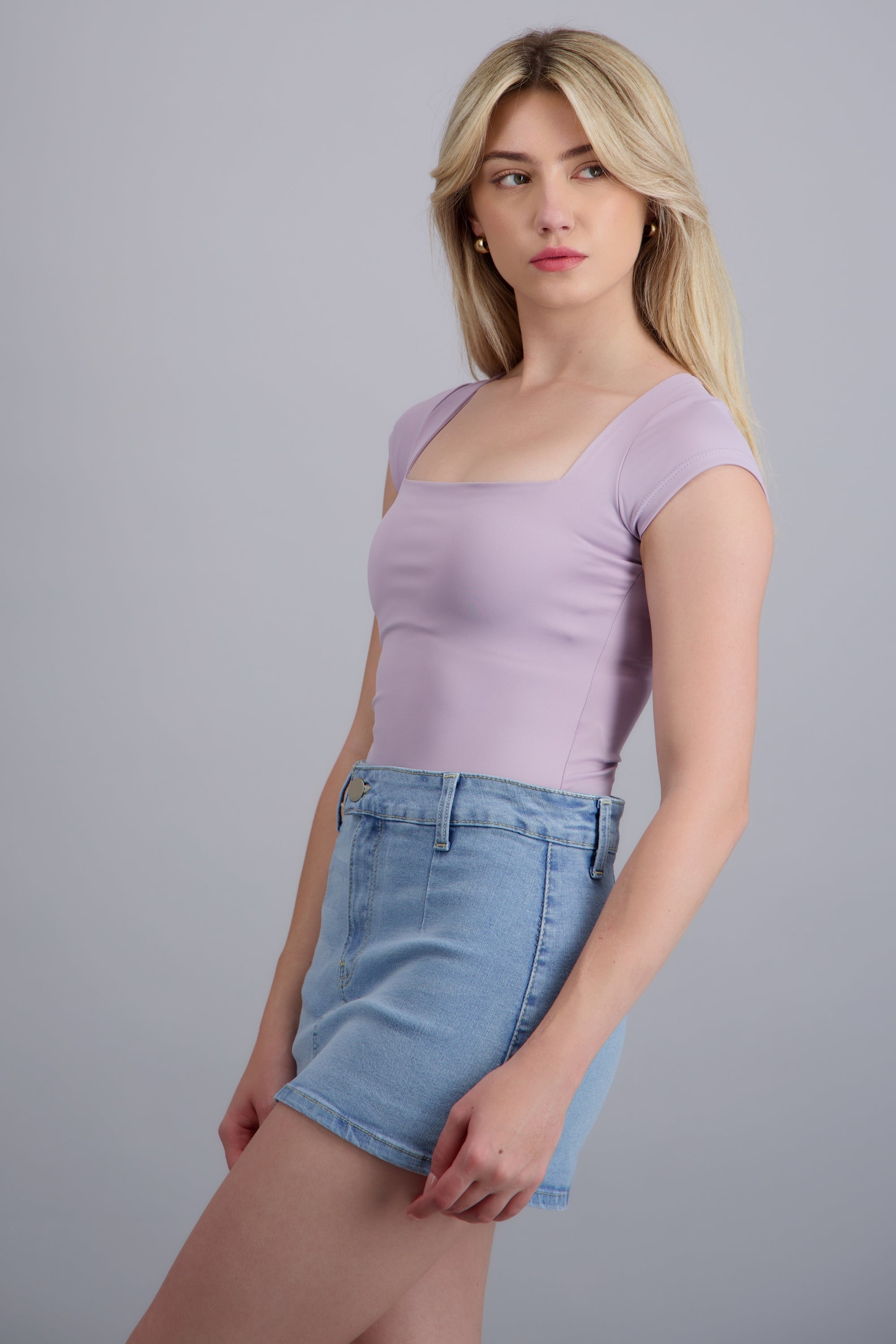 Bodysuit escote cuadrado LAVANDA
