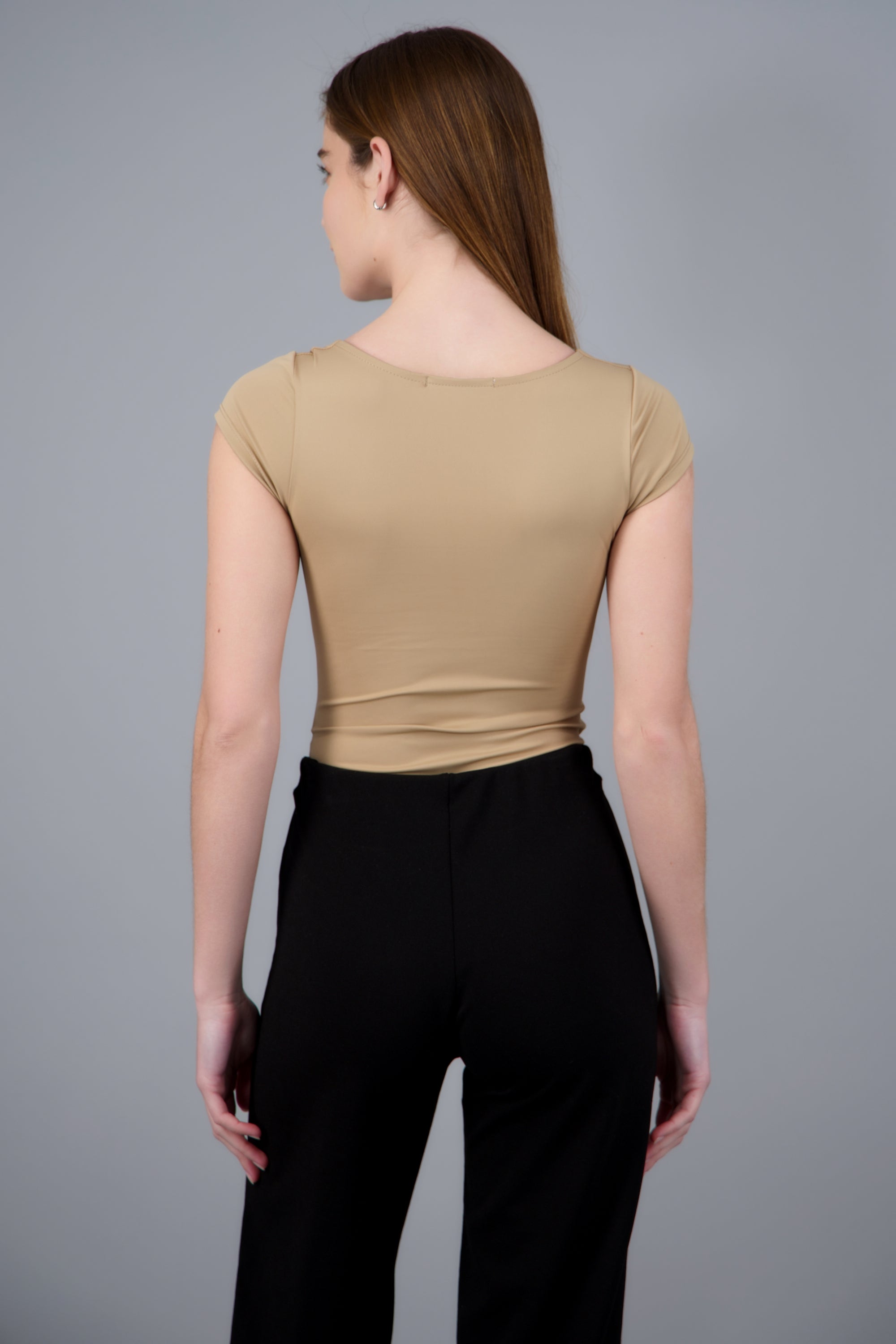 Bodysuit escote cuadrado GREIGE