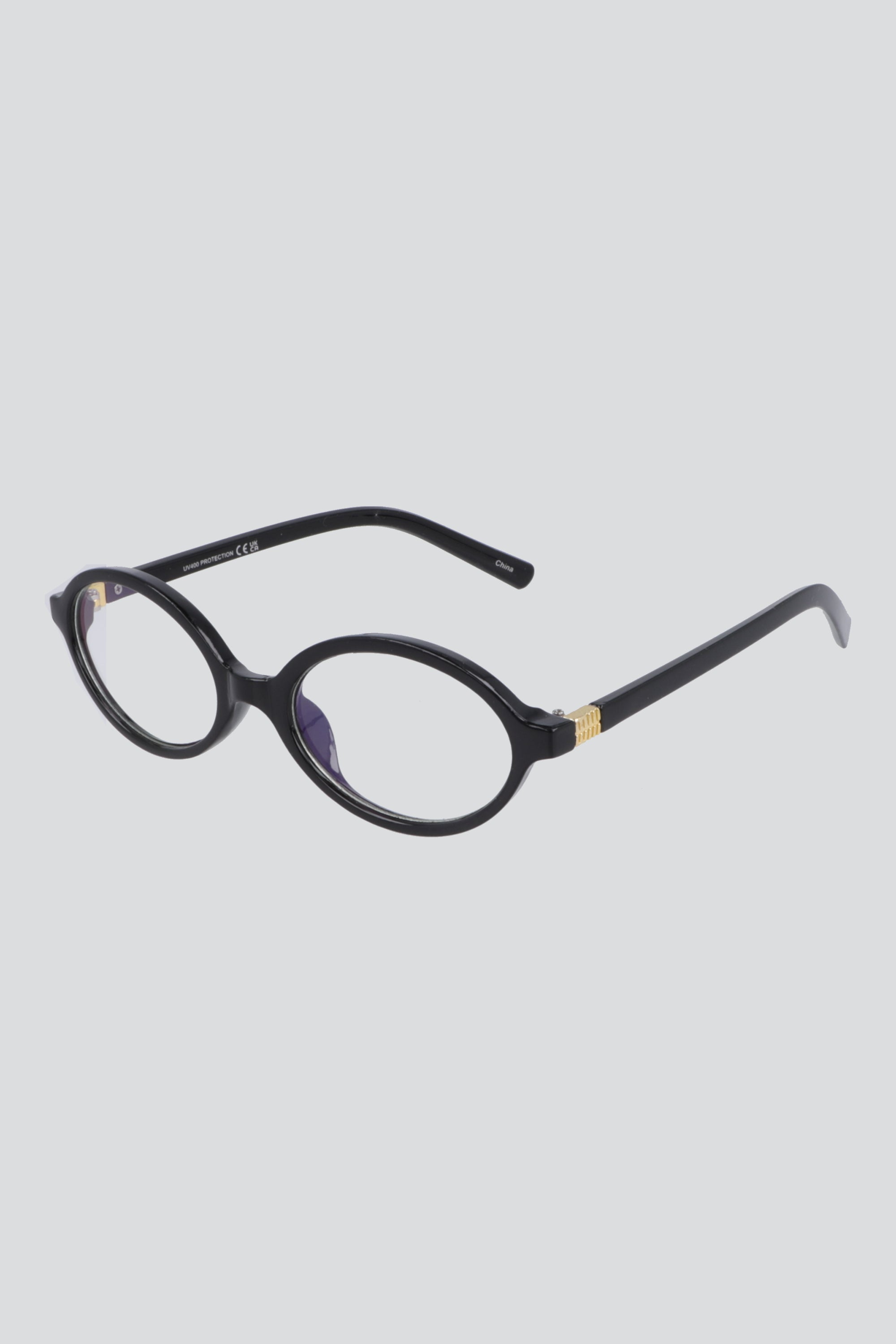 Lentes ovalados marco acetato luz azul NEGRO