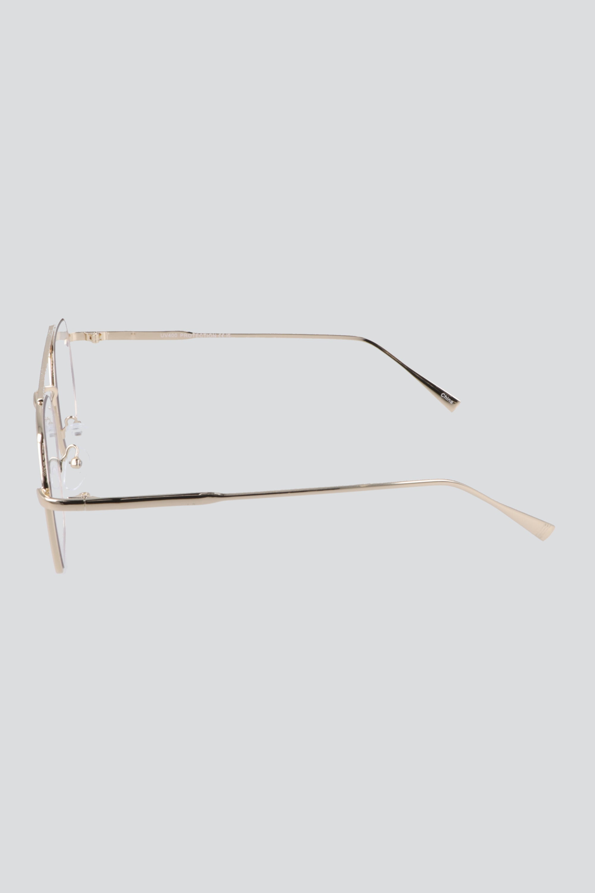 Lentes retro marco metálico luz azul ORO