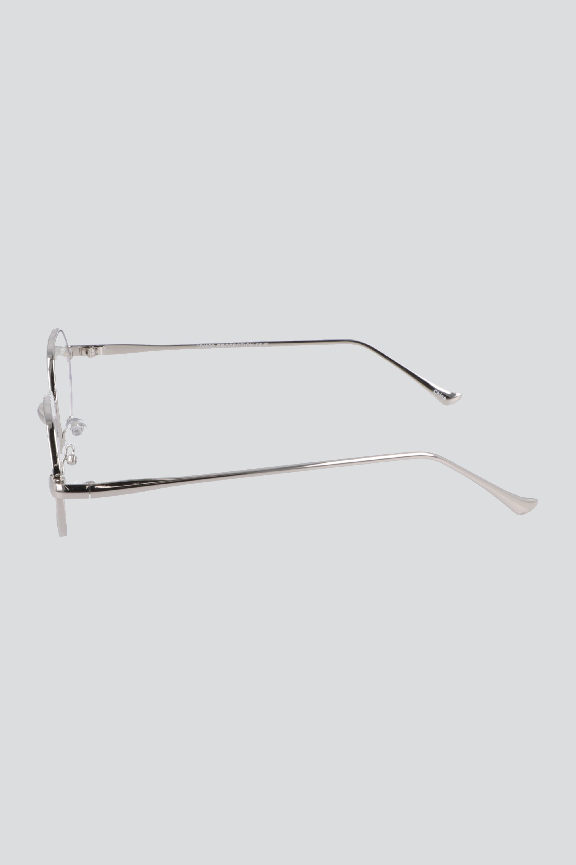 Lentes hexagonales metálicos luz azul PLATA