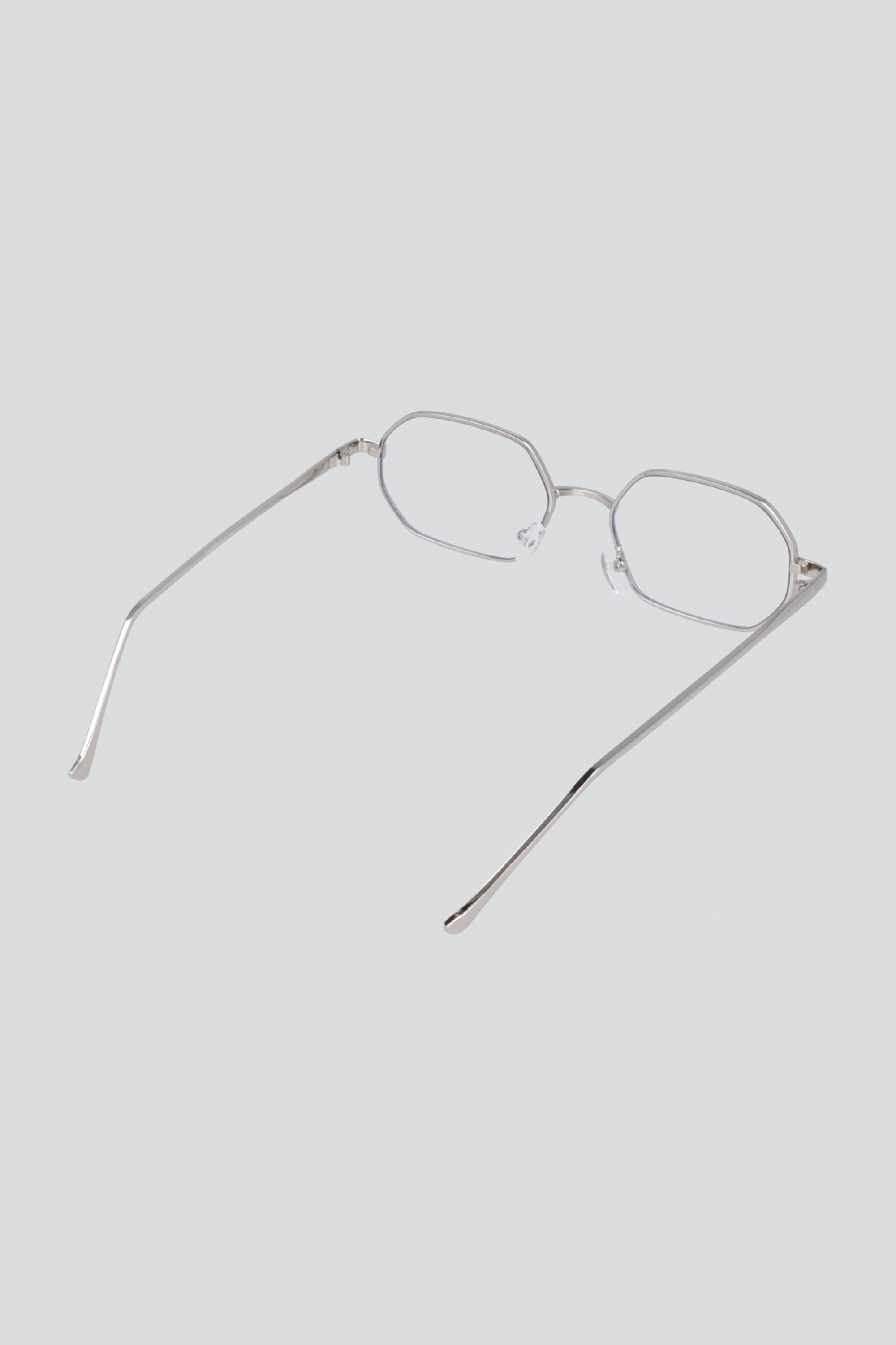 Lentes hexagonales metálicos luz azul PLATA