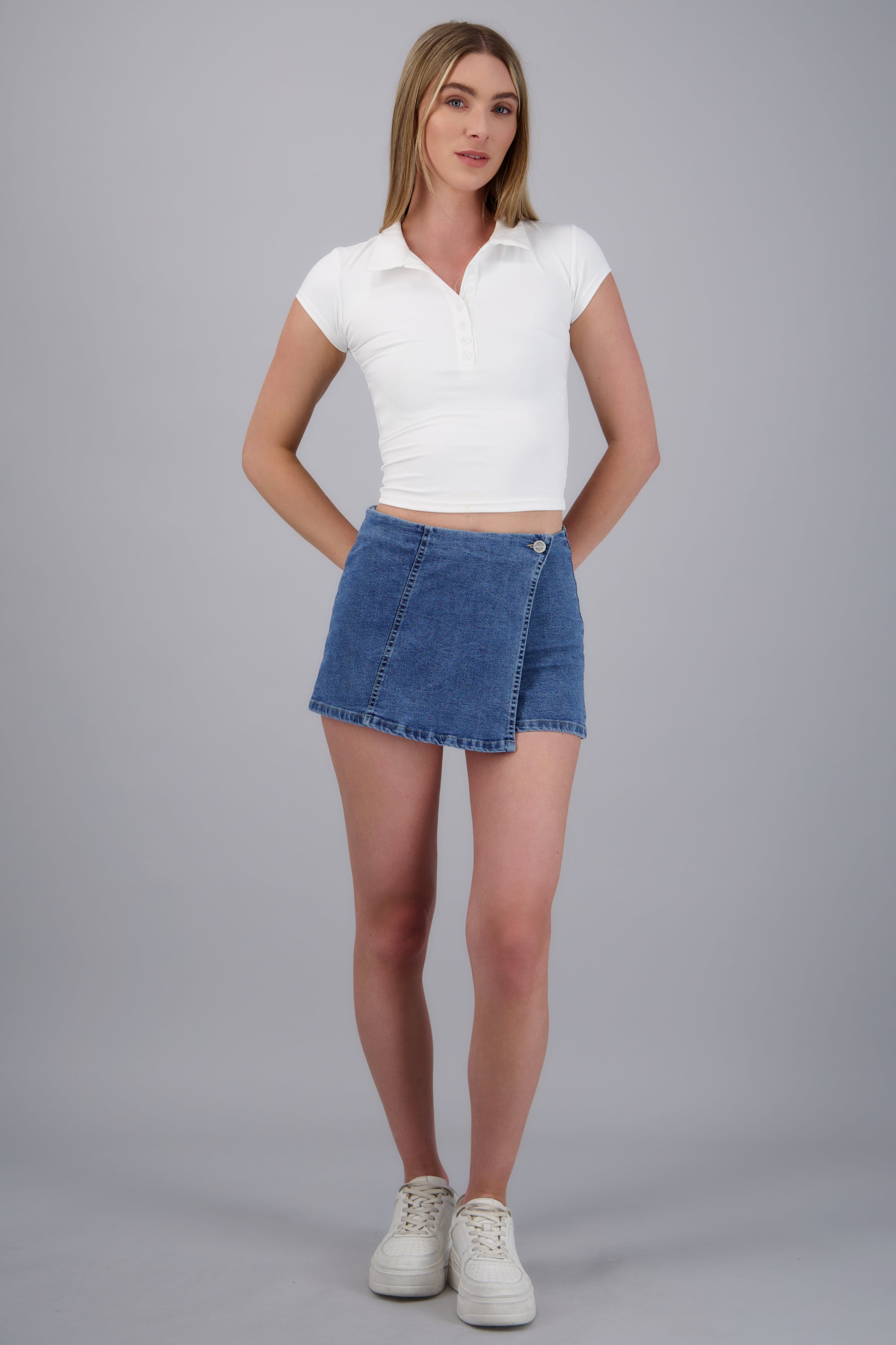 Skort mini doblez MEDIUM WASH