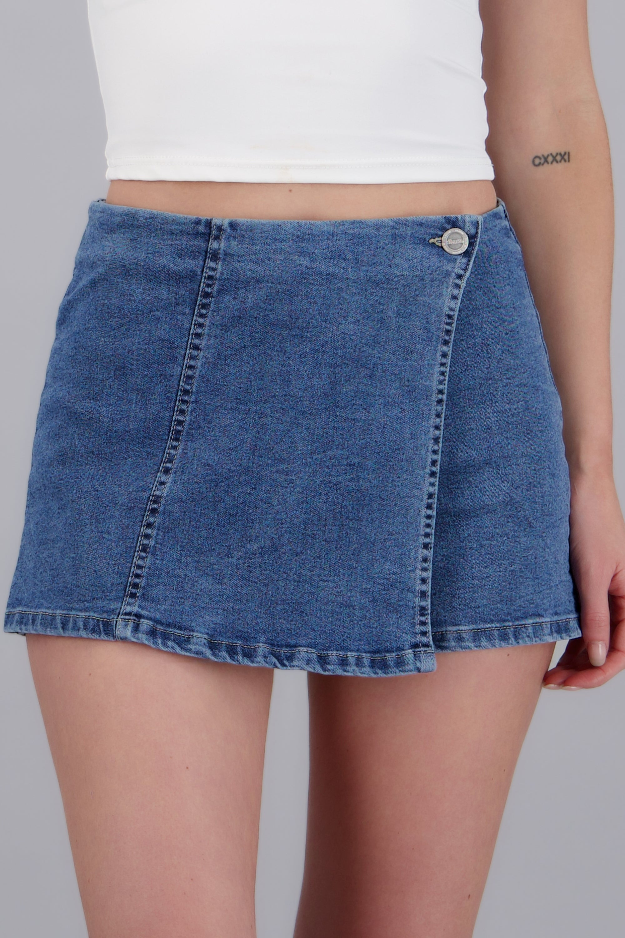 Skort mini doblez MEDIUM WASH