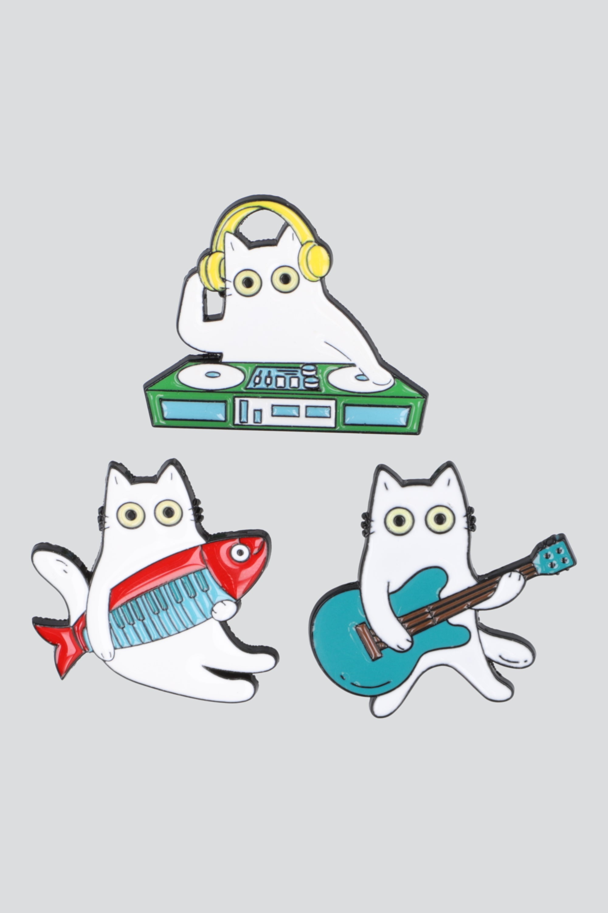 Set 3 pines gatos rockeros MULTICOLOR