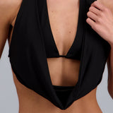 Top halter escote drapeado