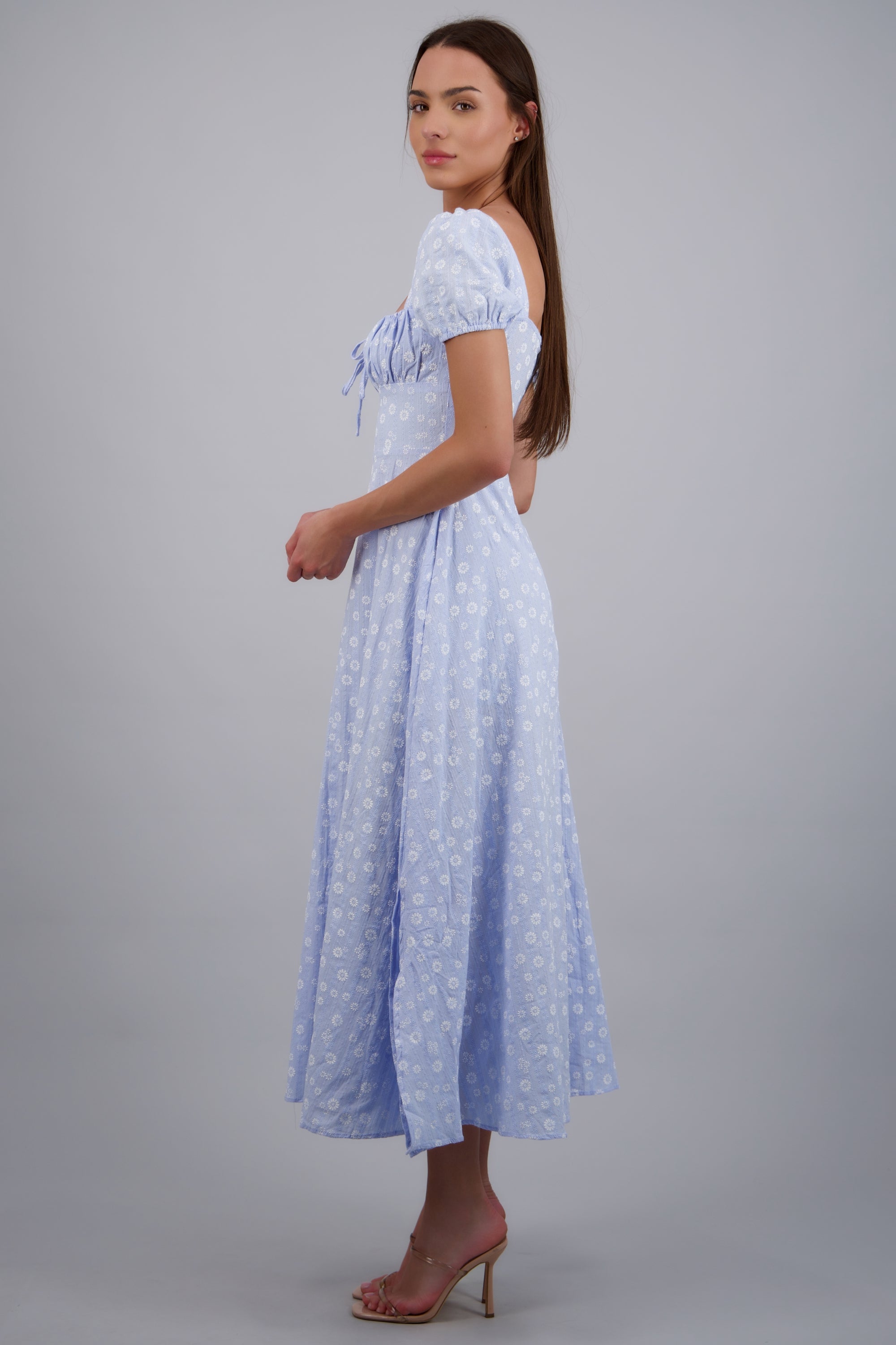 Vestido estampado mini flores AZUL COMBO