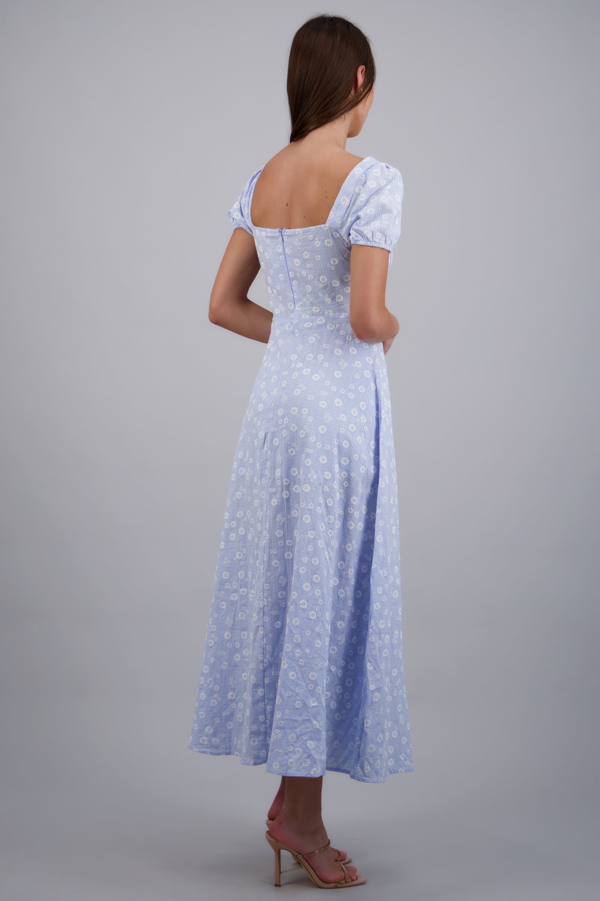 Vestido estampado mini flores AZUL COMBO