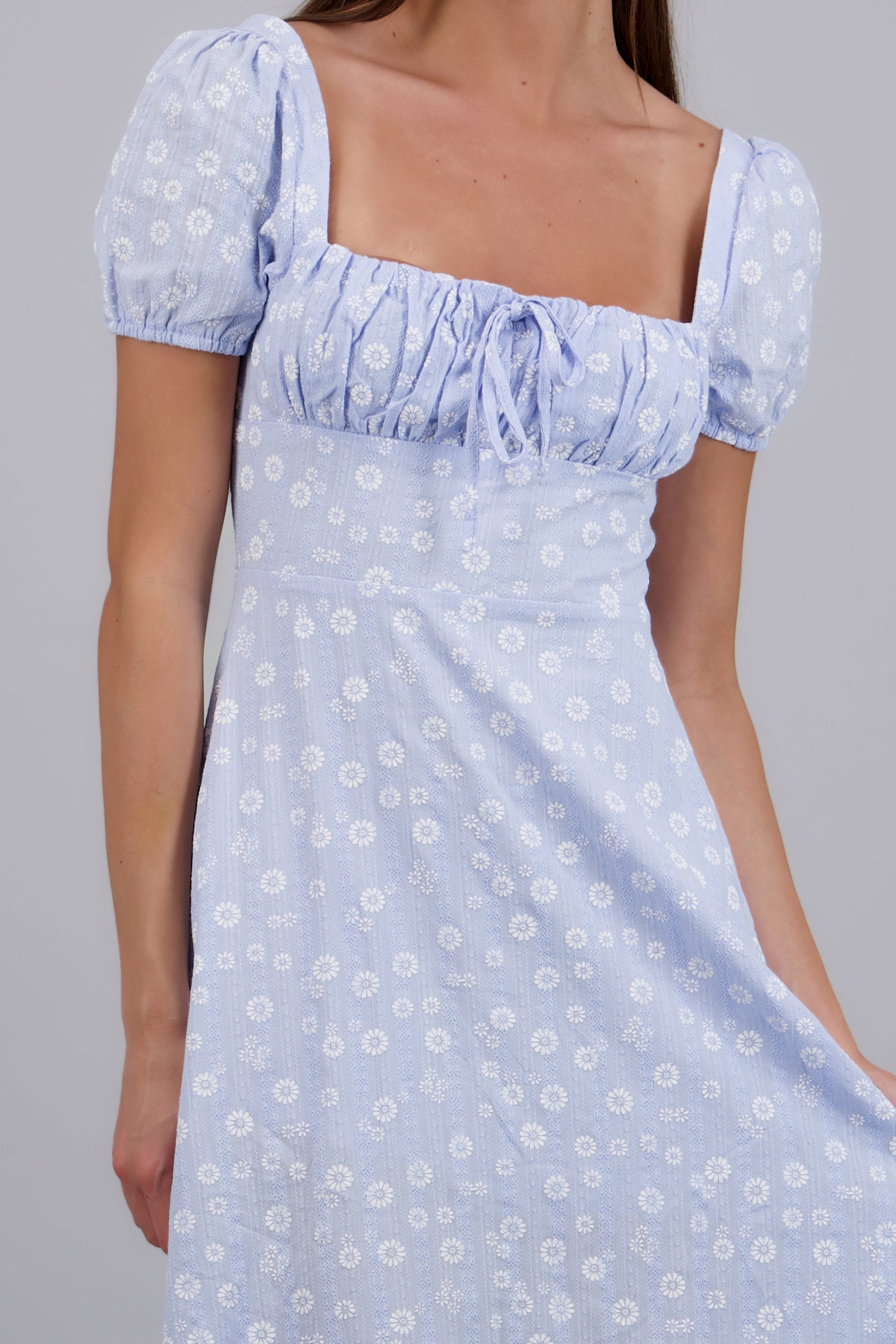 Vestido estampado mini flores AZUL COMBO