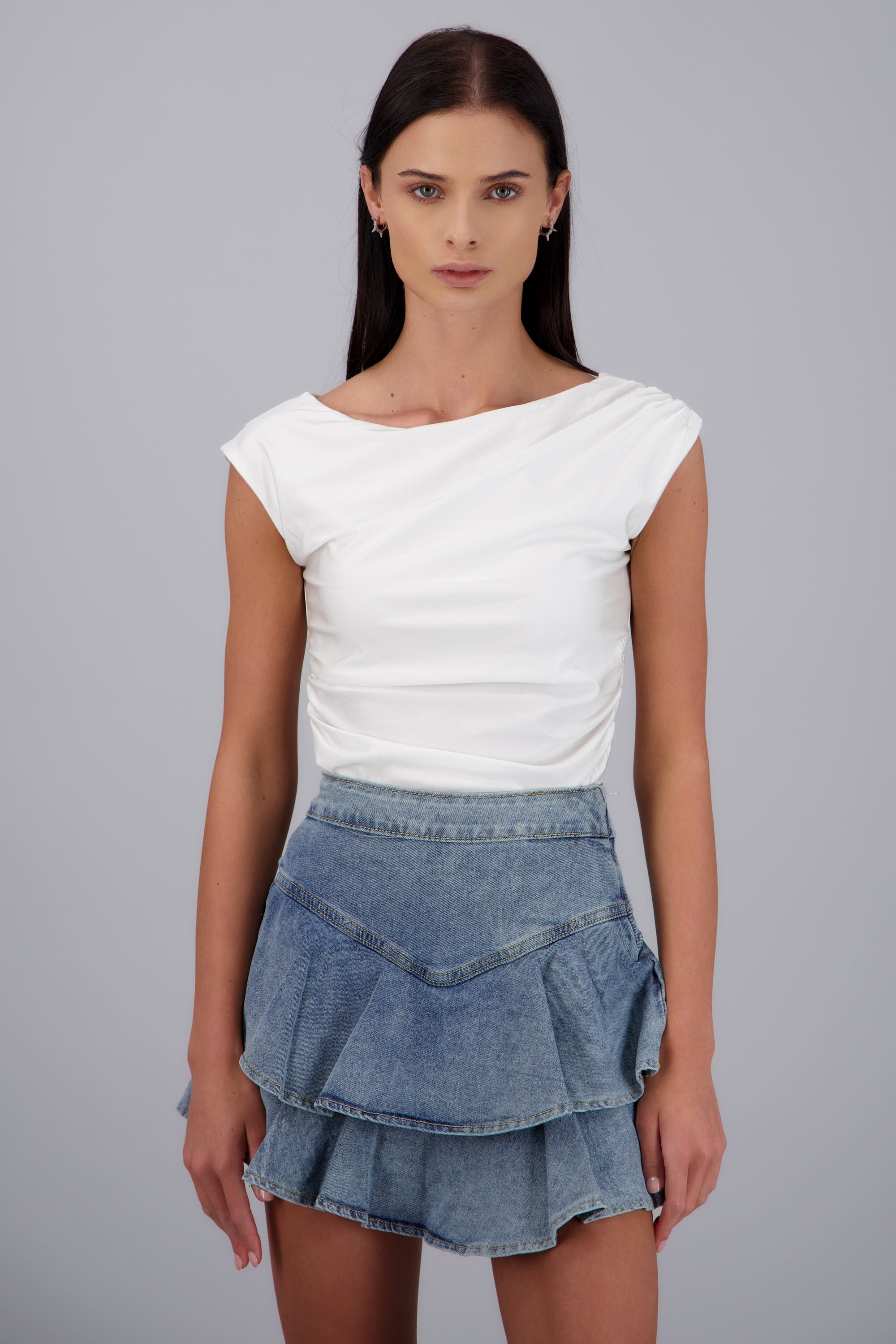 Body detalle drapeado BLANCO