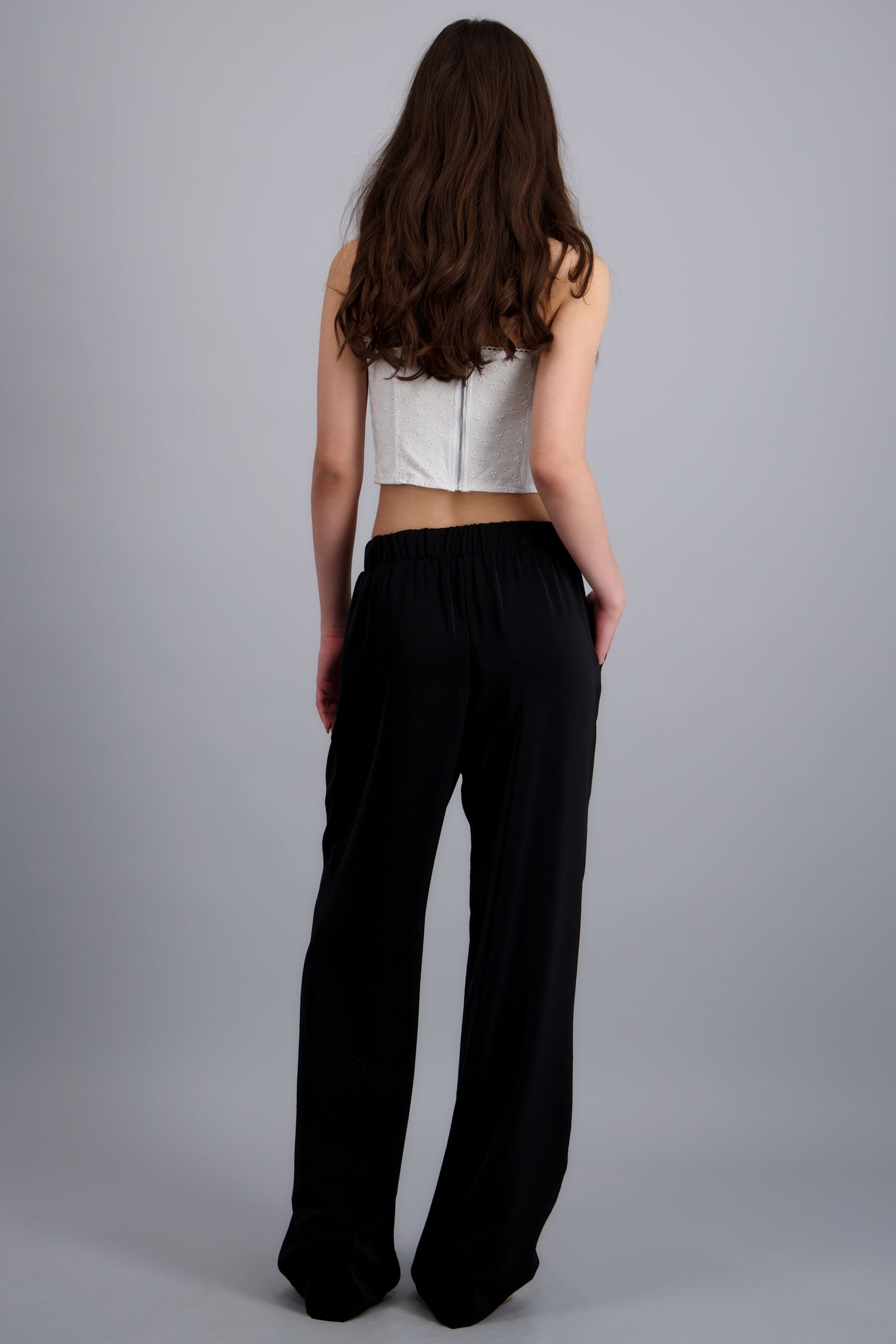 Pantalon con pinzas amplio NEGRO