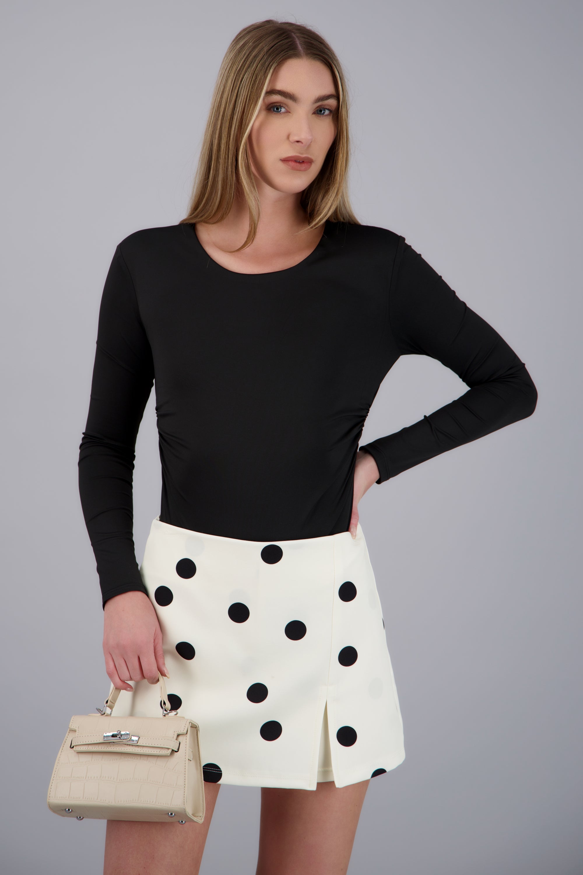 Bodysuit drapeado escote espalda NEGRO